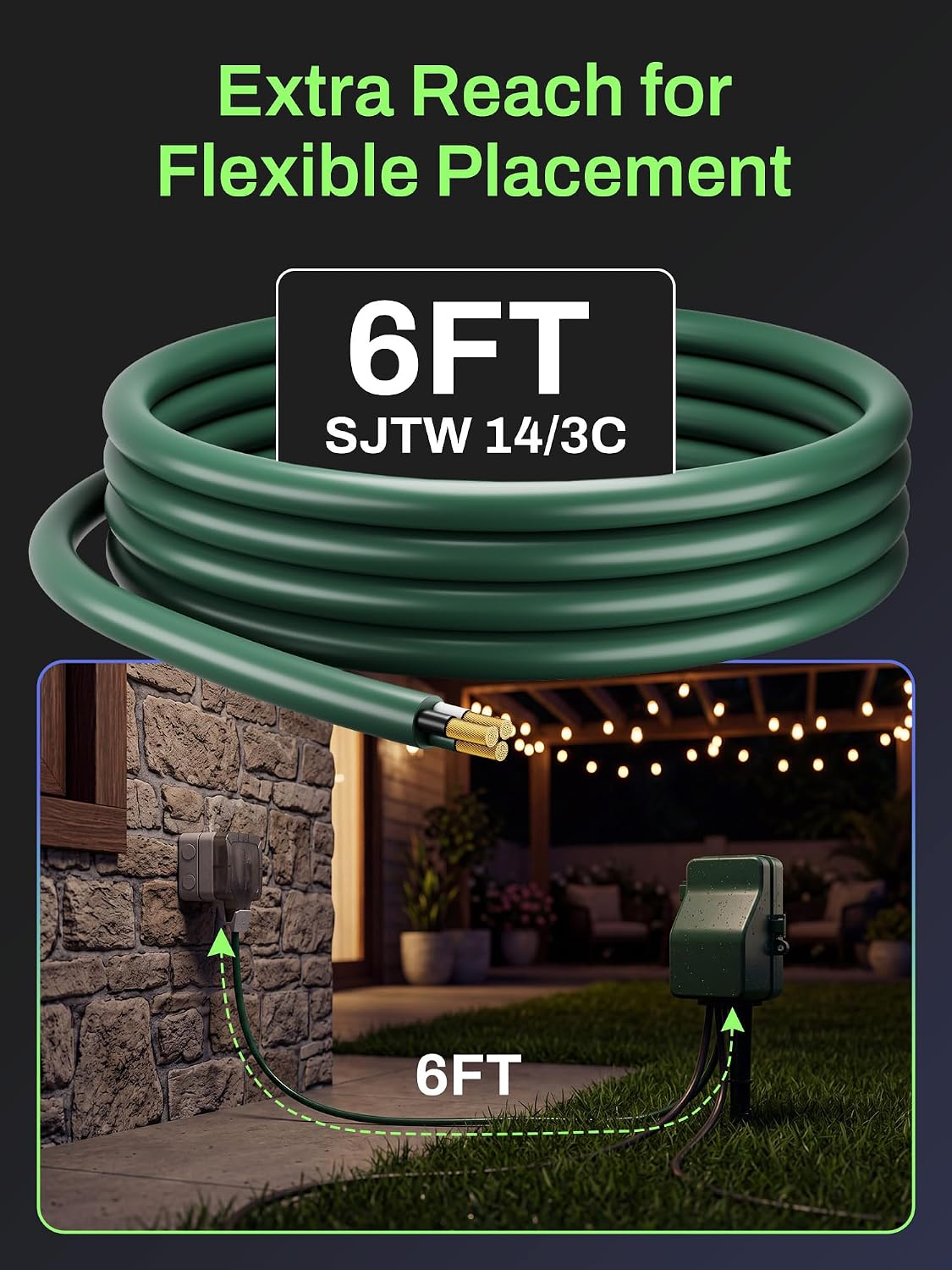 Detalle de BN-LINK BNC-U3 24-Hour Outdoor Timer with 6 Outlets and Garden Stake