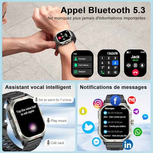 Thumbnail 3 de Jugeman Montre Connectée Homme GPS – GPS intégré, 100+ modes et coque noire