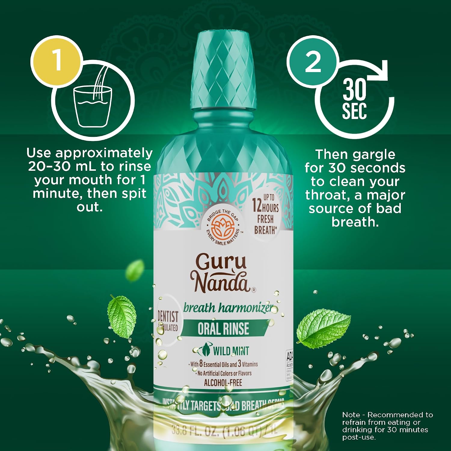 Thumbnail 5 de GuruNanda Fresh Breath Mouthwash 33.8 oz 🪥