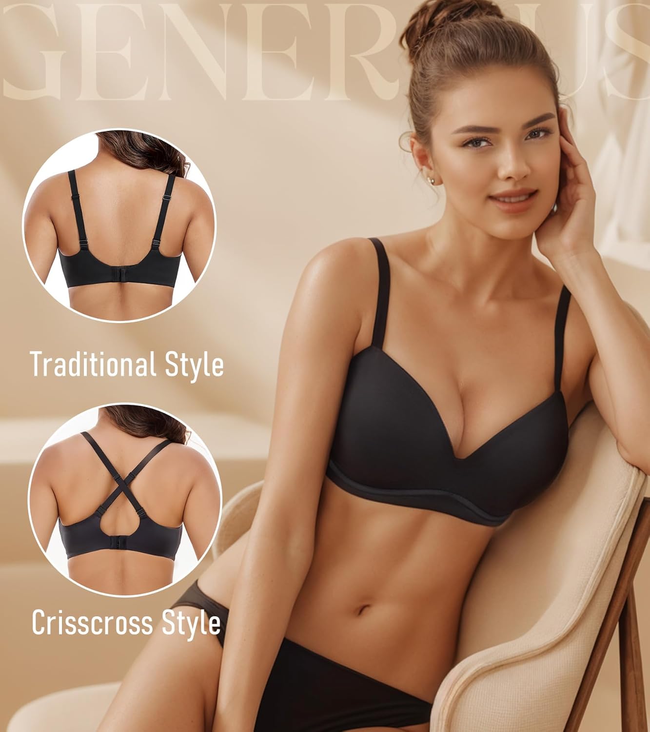 Thumbnail 2 de DotVol Damen Push Up BH ohne Bügel – bequemer gepolsterter Push-Up BH für Alltag