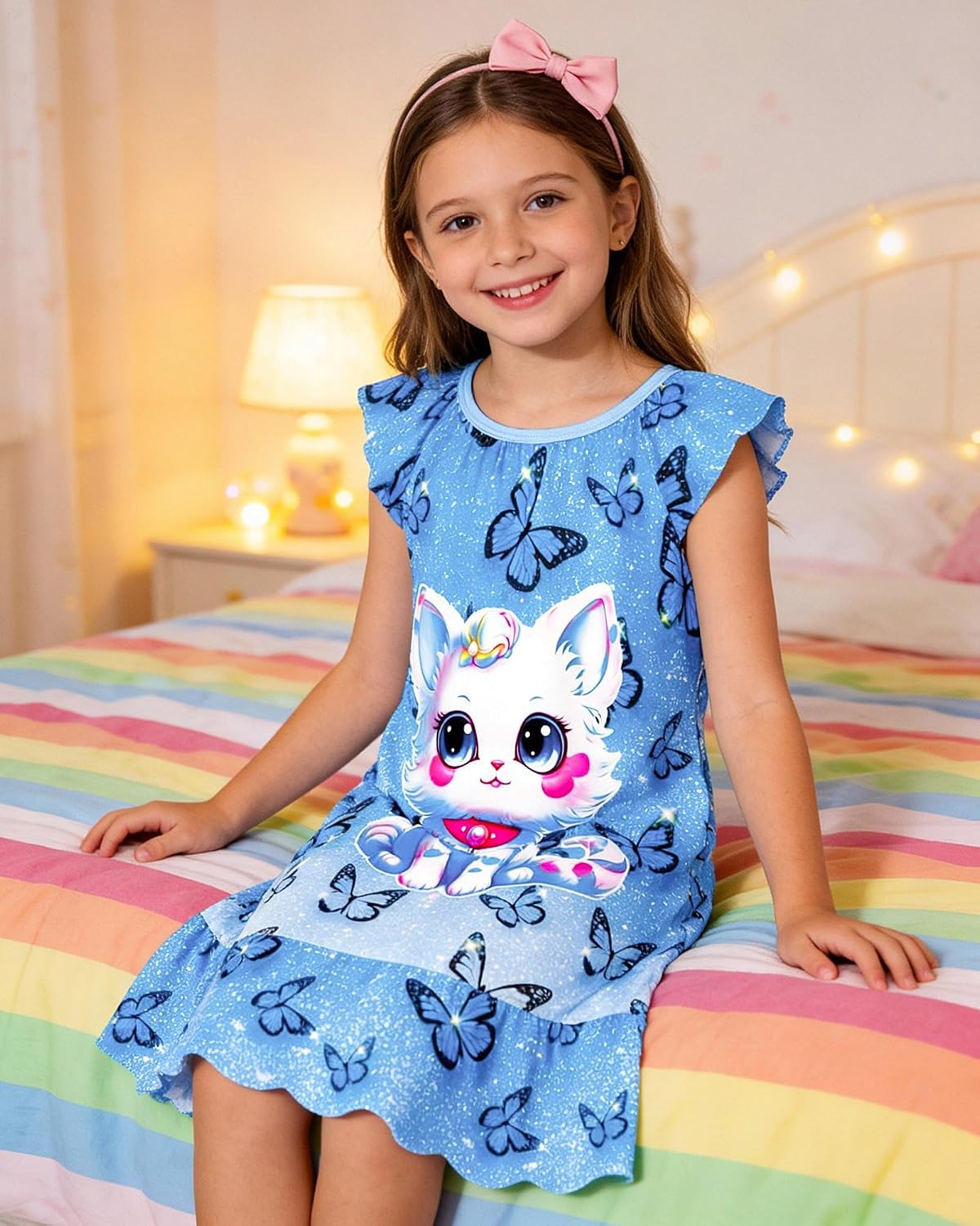 Detalle 2 de LQSZ Girls' Nightgown in Milk Silk