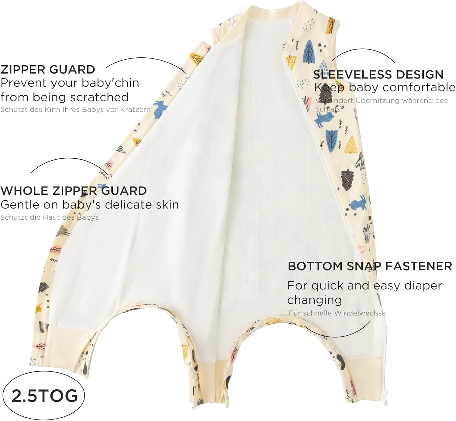 Detalle de Duomiaomiao Sleeping Bag 2.5 TOG for Toddlers