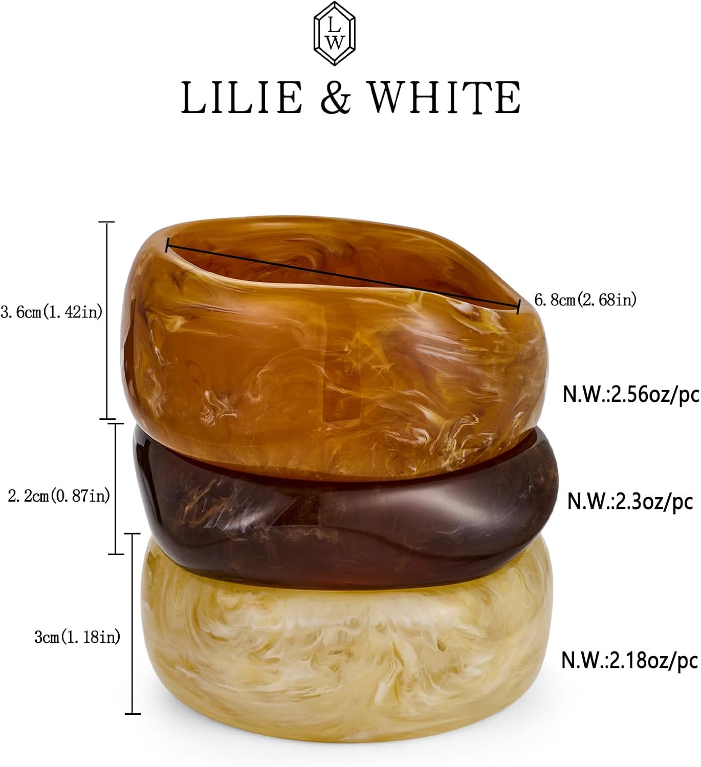 Thumbnail 5 de LILIE&WHITE Bracciali rigidi Set da 3