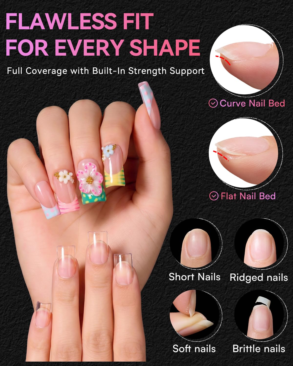 Detalle 2 de Makartt Duck Nail Tips, 504 Pieces