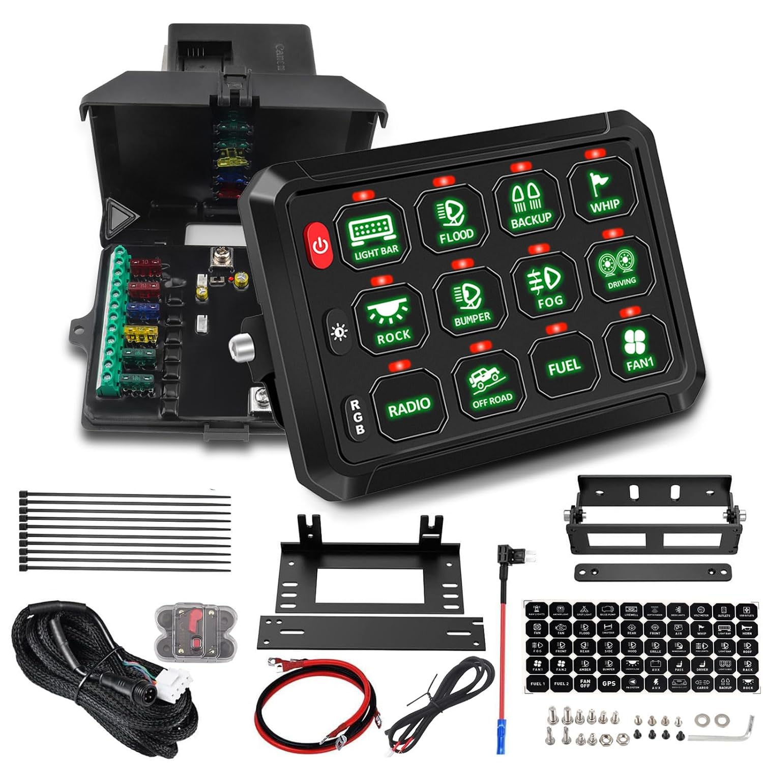 Detalle de Chelhead 12 Gang 12V/24V Switch Panel