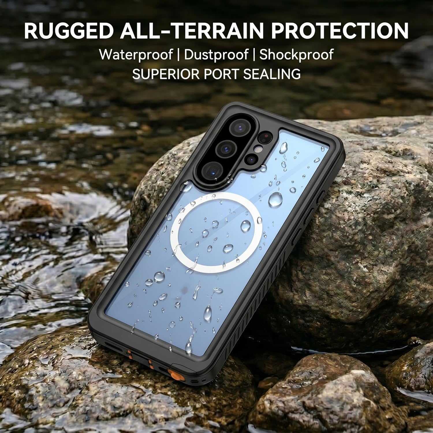 Detalle de FYHCMC Magnetic Case for Samsung Galaxy S26 Ultra: Full‑Body Protection with Built‑in Screen and Camera Guard