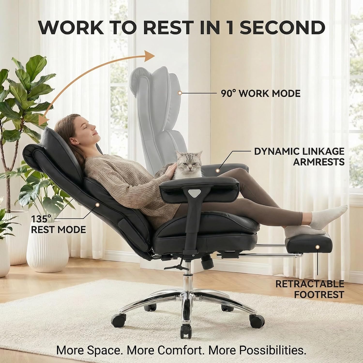 Detalle de ATMILD Big and Tall Office Chair, 400 lbs