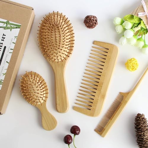 Thumbnail 7 de MRD Hair Brush Set: Bamboo Paddle Detangling 🪮