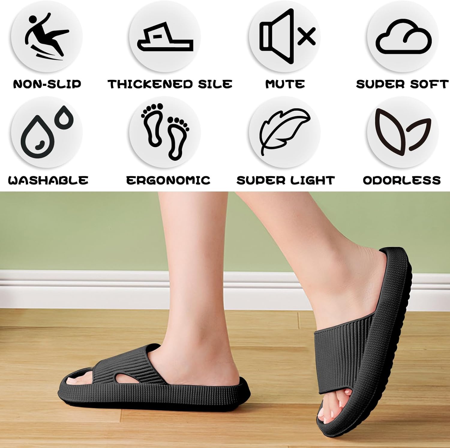 Thumbnail 6 de BHFRGAS Sliders Cloud Slippers for Women and Men – Non-Slip Thick Sole Cloud Sliders