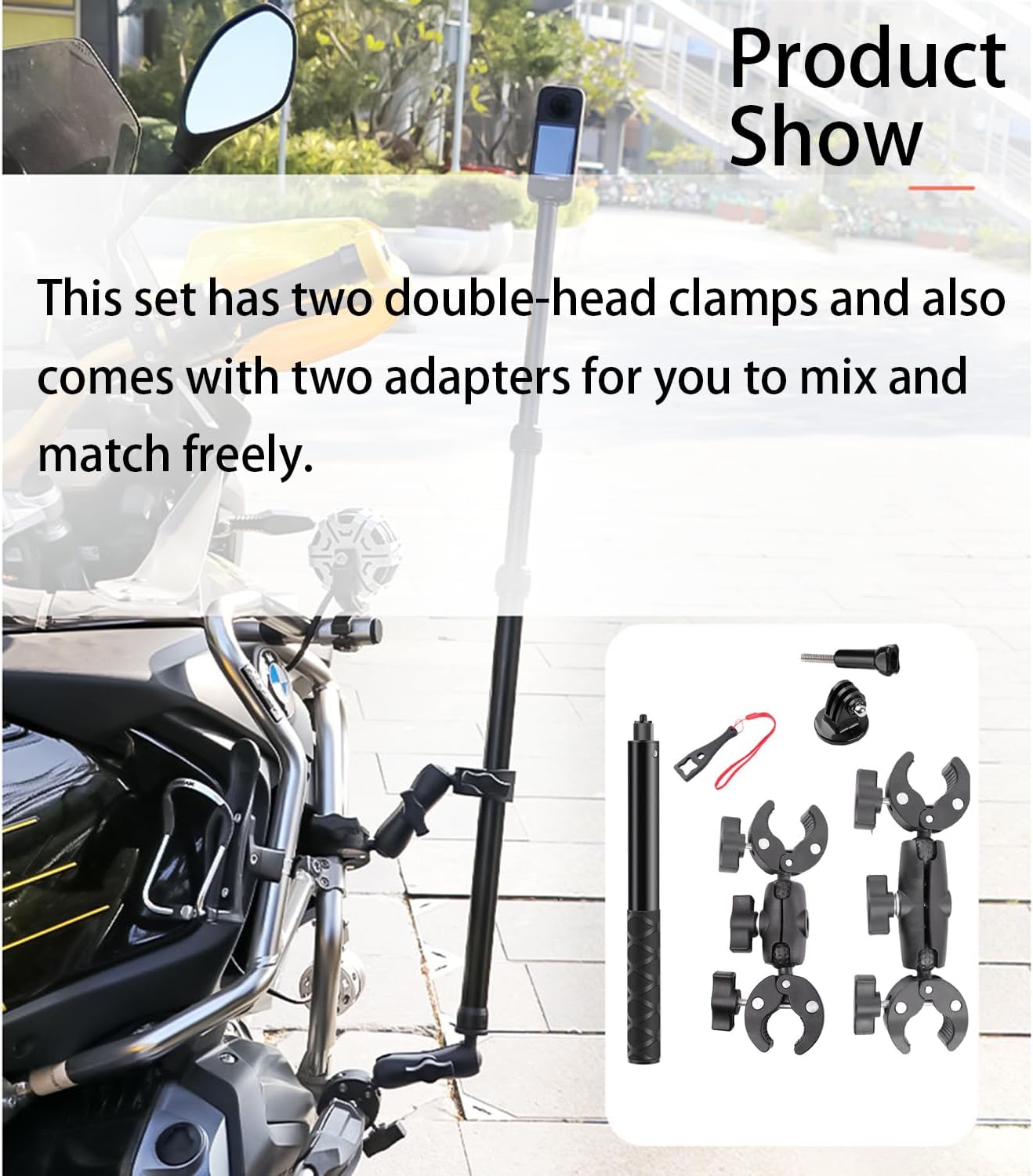 Detalle 2 de RATSTONE Für Insta 360 Motorrad Halterung 120 cm