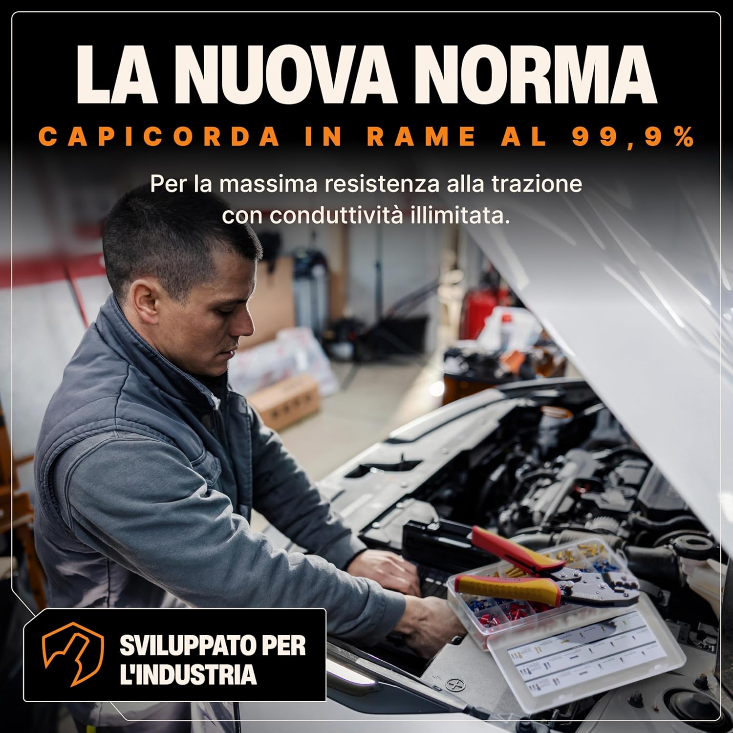 Detalle de BAURIX Capicorda Elettrici set 700 pezzi – Connettori per cavi 0,50–6 mm², assortiti