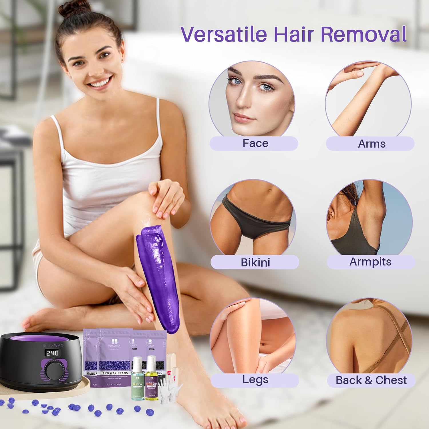 Thumbnail 3 de BLITZWAX Brazilian and Bikini Waxing Kit 51 pcs