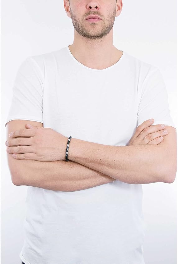 Thumbnail 1 de Diesel Pulsera hombre cuentas semipreciosas Negro pitch 🧿