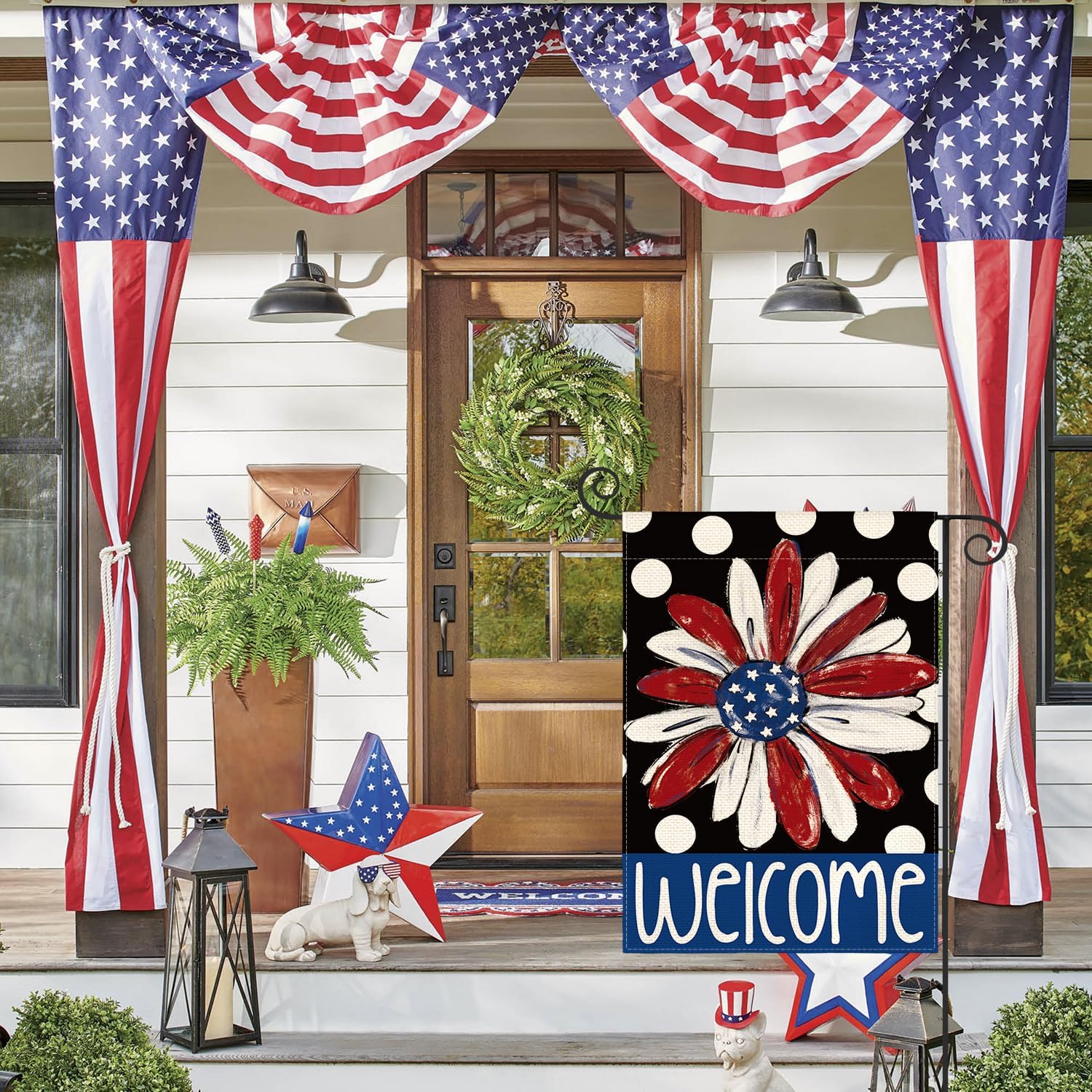 Detalle de AVOIN colorlife Patriotic 4th of July Garden Flag 12x18