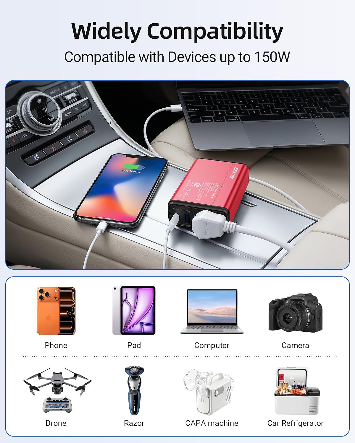 Thumbnail 5 de BESTEK Car Power Inverter 150W