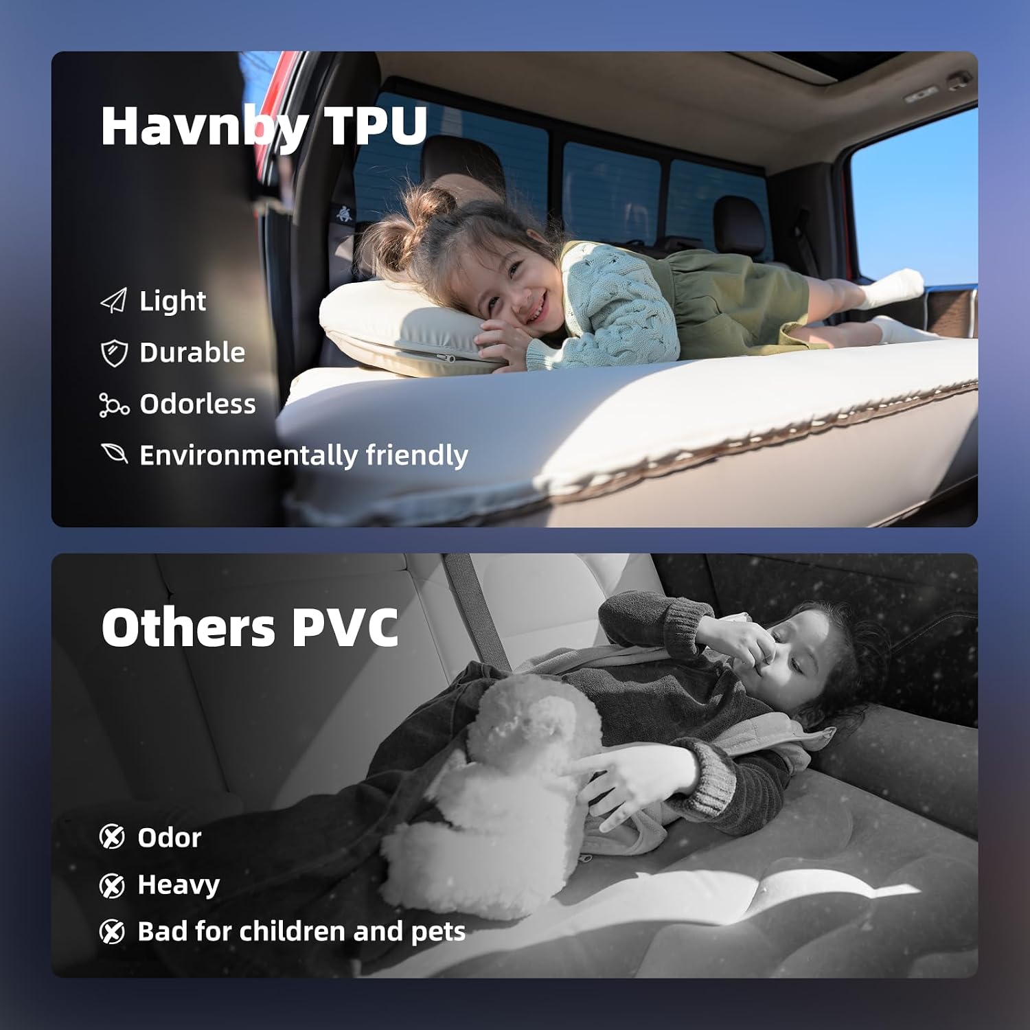Detalle de Havnby SnugNest H-PTRSM-SA-US Ford Pickup Rear-Cab Mattress with Built-In Pump