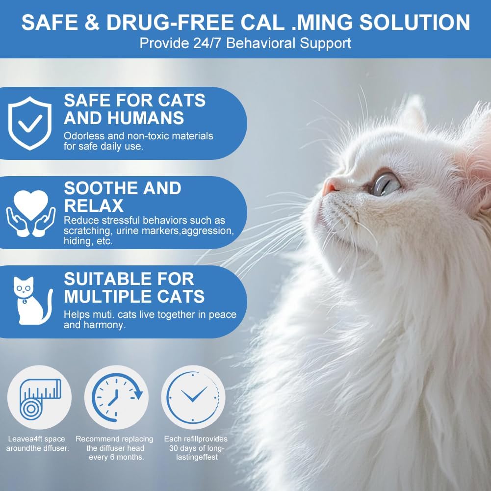 Detalle de Aomig Calmante per Gatti: Diffusore Calmante con 6 Ricariche da 48 ml