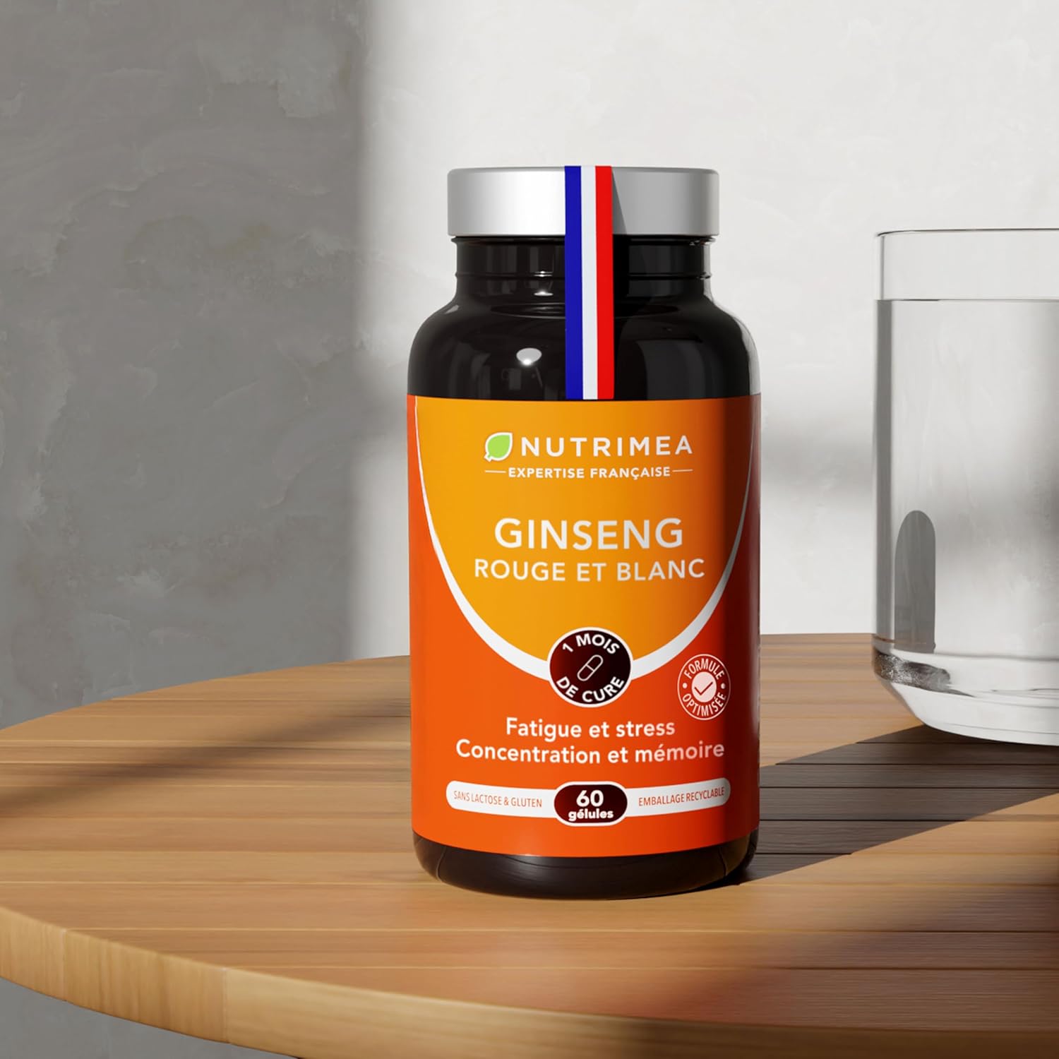 Thumbnail 5 de Complément au ginseng Rouge & Blanc BIO 2200 mg – Extrait 5:1 titré à 15% en ginsénosides (60 gélules vegan) Nutrimea