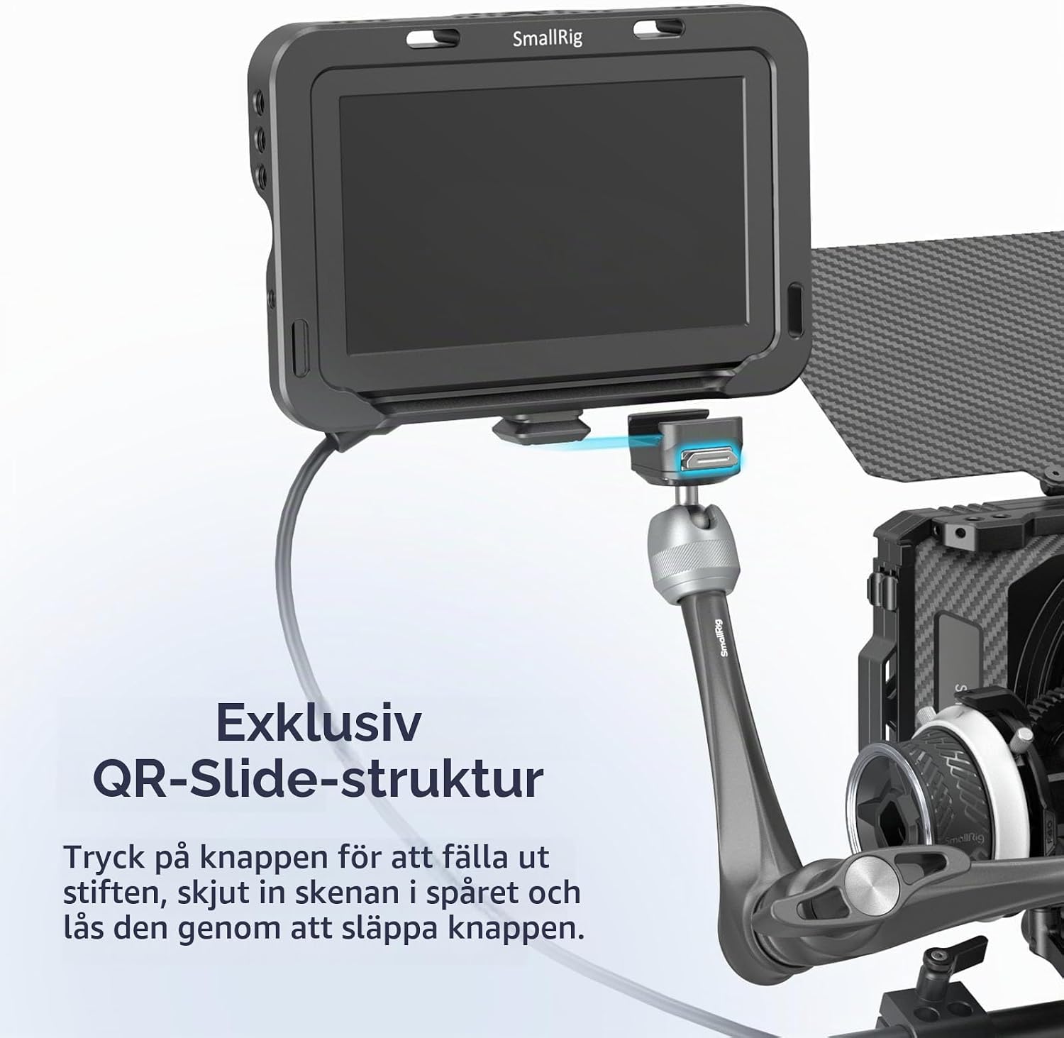 Thumbnail 1 de SMALLRIG 4489 11-tums magic arm med HawkLock H21 och 3 kg kapacitet