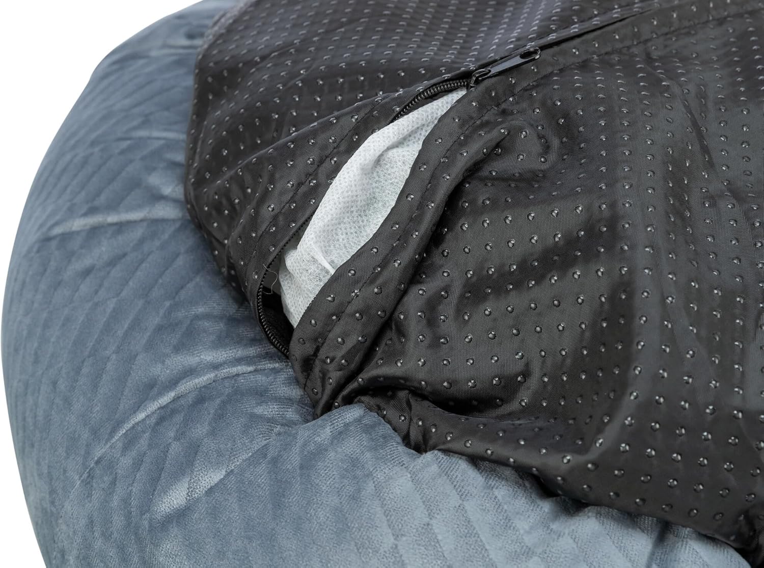 Detalle de TRIXIE Panier pour Chien Alena Ø60 cm – Panier Rond Douillet Bleu-Gris, Housse Lavable