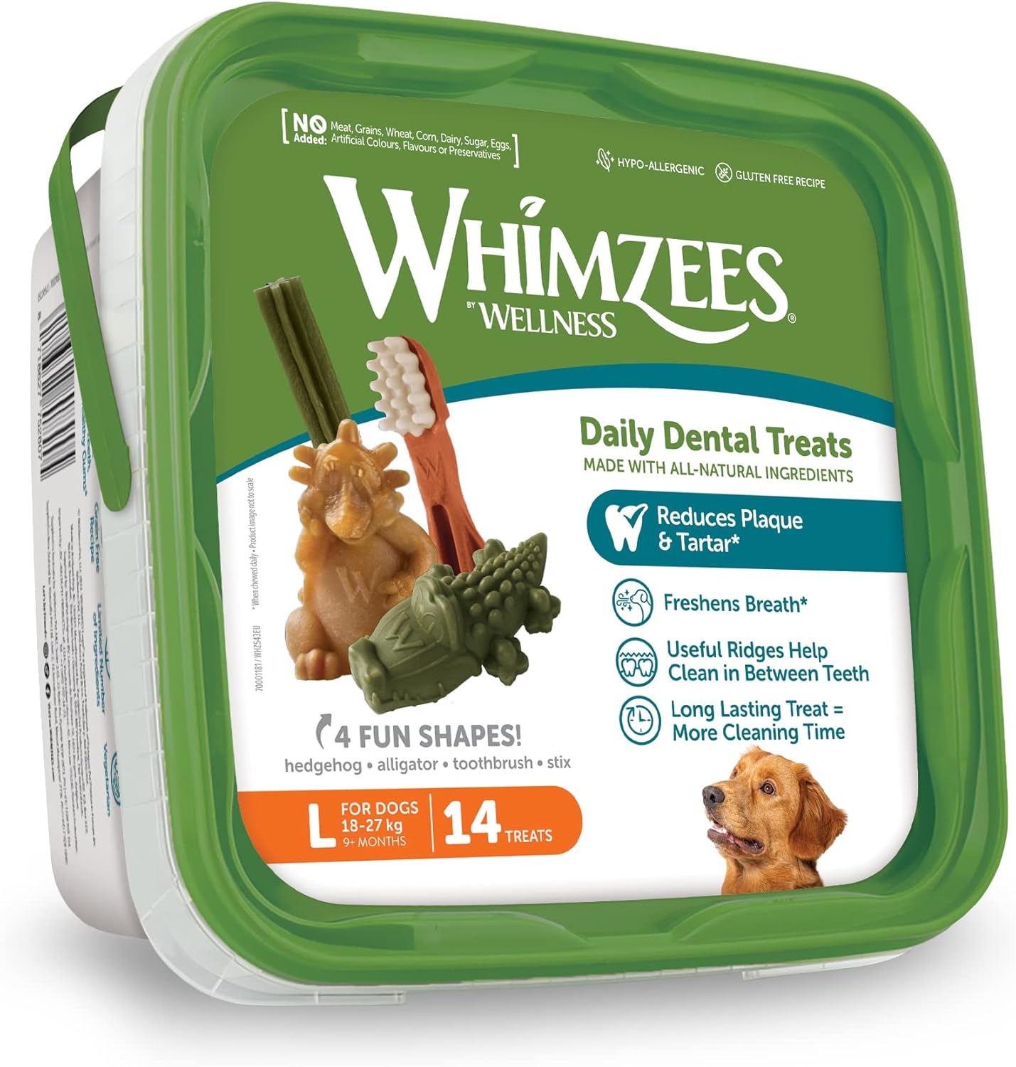 Detalle 2 de WHIMZEES Natürliche Getreidefreie Zahnpflegesnacks – Kaustangen für Hunde, Größe L (18–27 kg) – 14 × 60 g