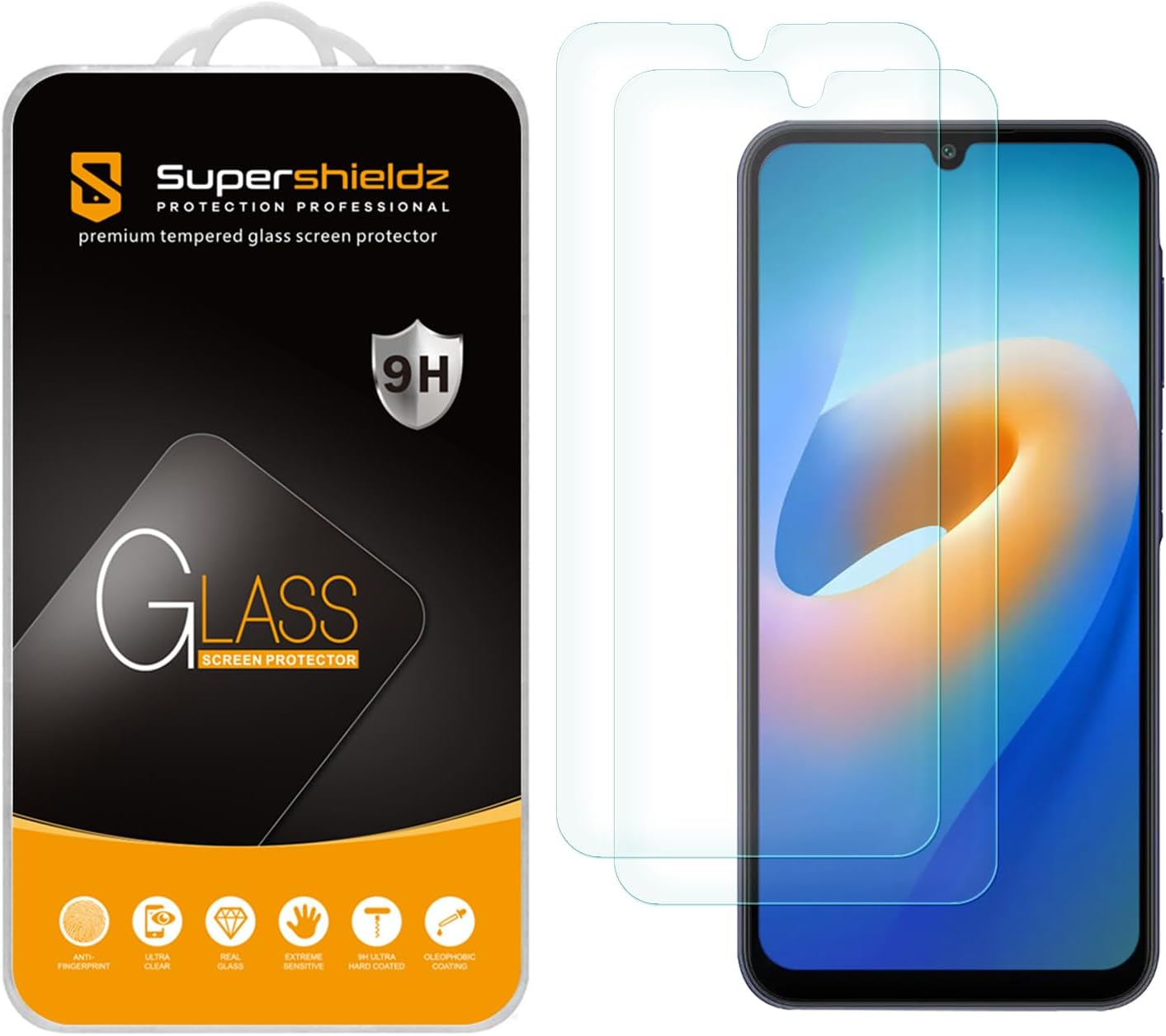 Detalle de Supershieldz A26 Tempered Glass Screen Protector, 2-Pack, 9H Hardness
