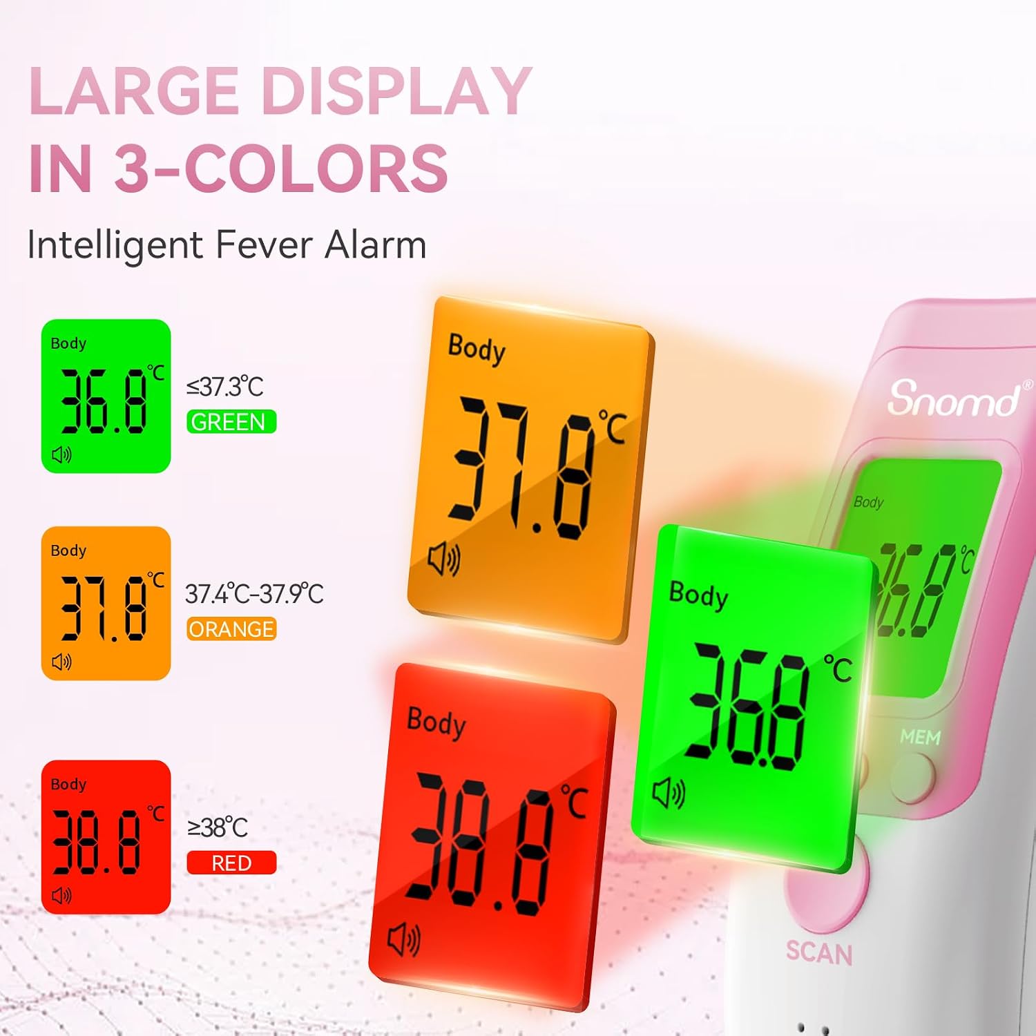 Thumbnail 2 de Snomd JXB-183 Non-Contact Infrared Thermometer, 3 Modes and Mute