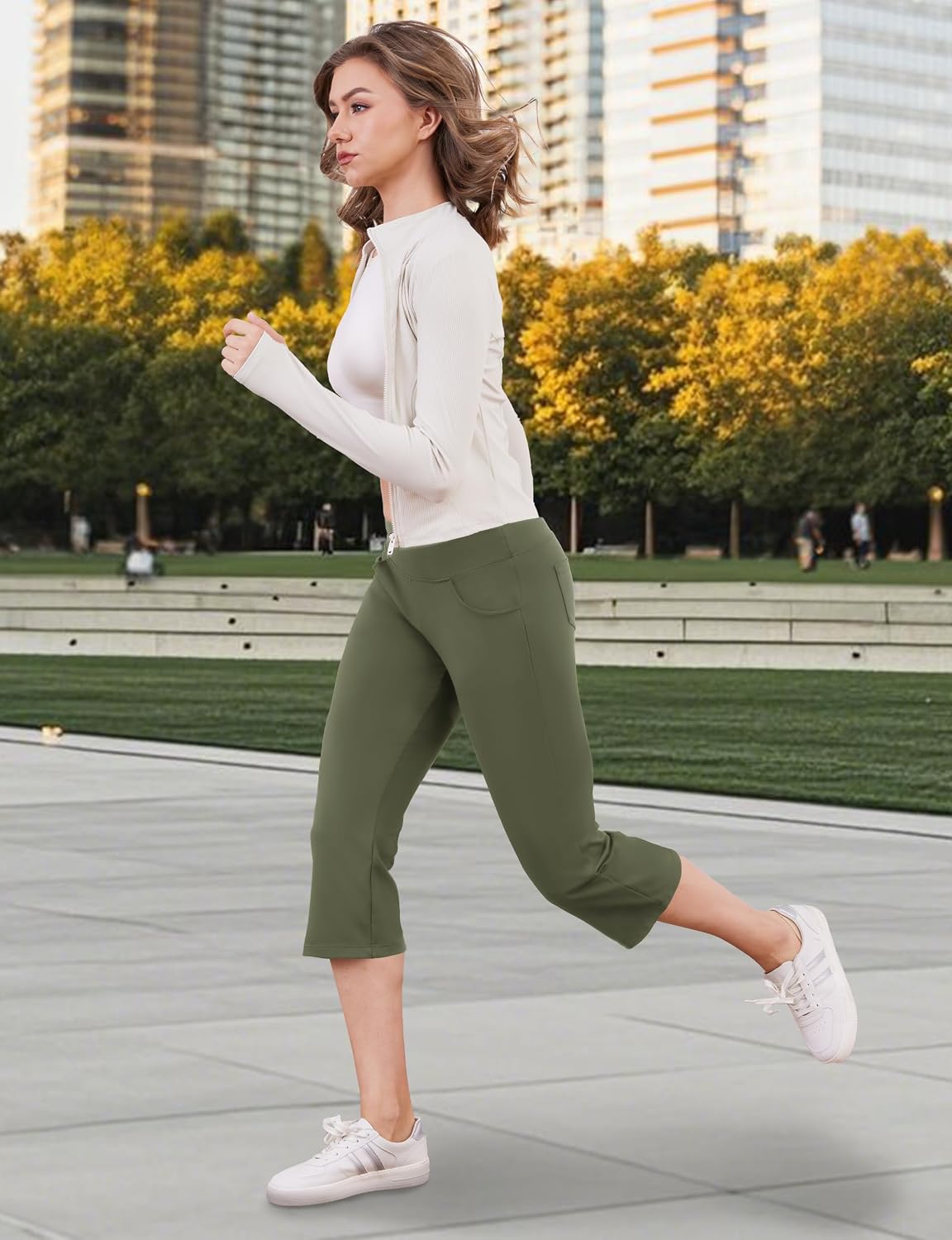 Detalle de MOVE BEYOND Pantalon & pantacourt de yoga bootcut à 4 poches pour femmes