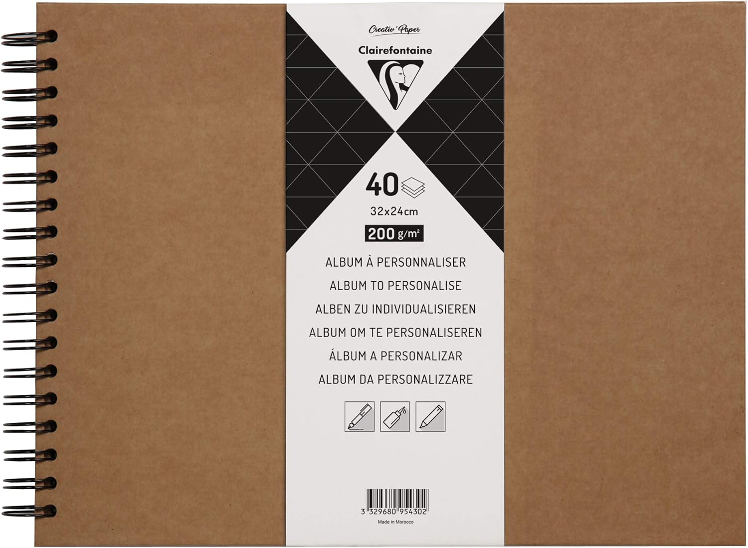 Thumbnail 5 de Clairefontaine Album 95433C_da personalizzare – 40 fogli 200 g in formato 32x24 cm