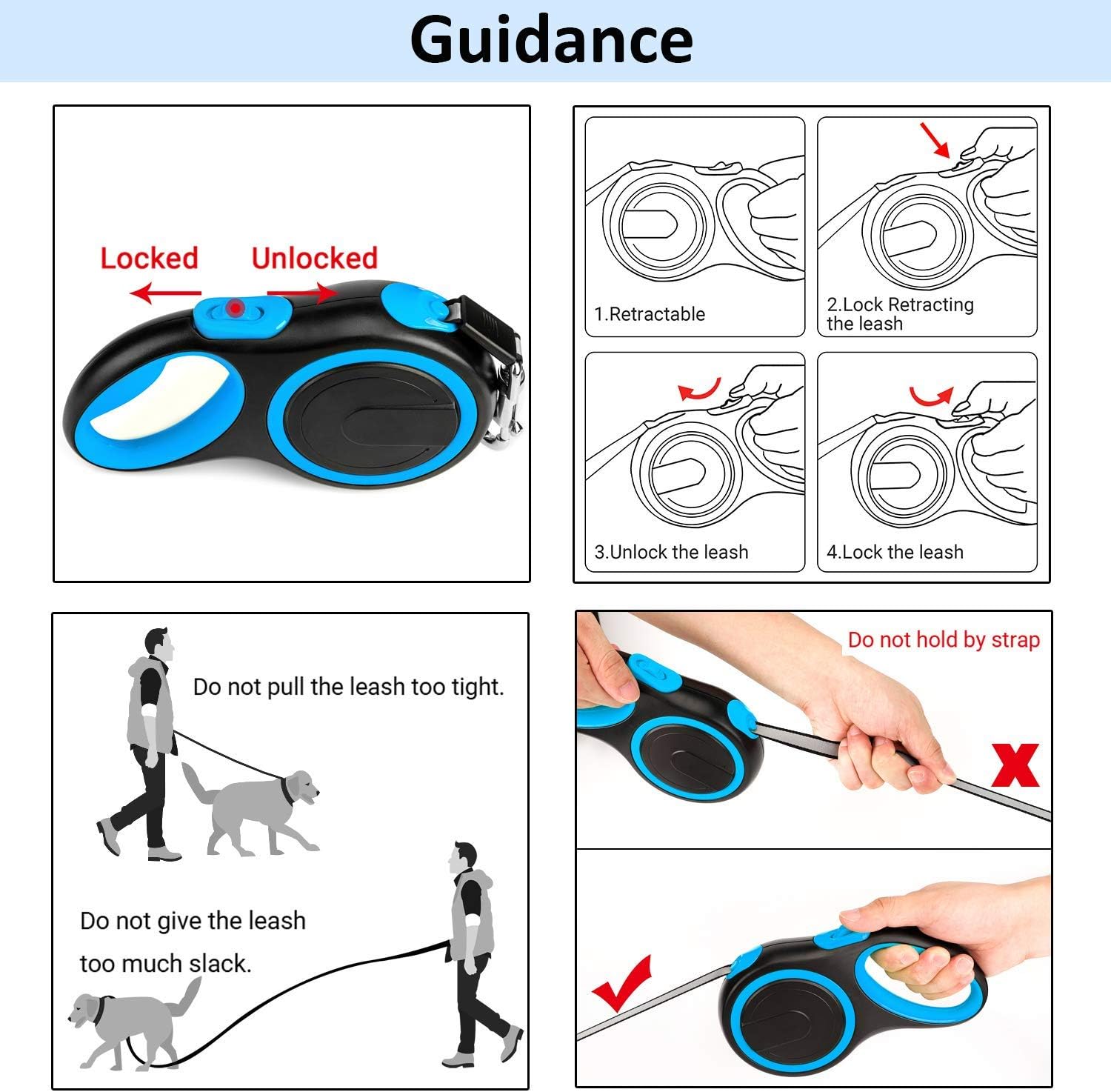 Detalle de Extendable Dog Lead with Tangle-Free Retractable Tape – Anti-Slip Handle (3m/5m/8m) in Green