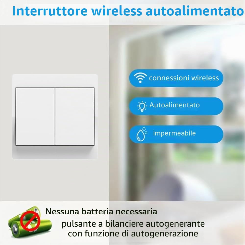 Thumbnail 2 de Cerhot Remote Light Switches Wireless: interruttori senza batteria per controllo remoto delle luci