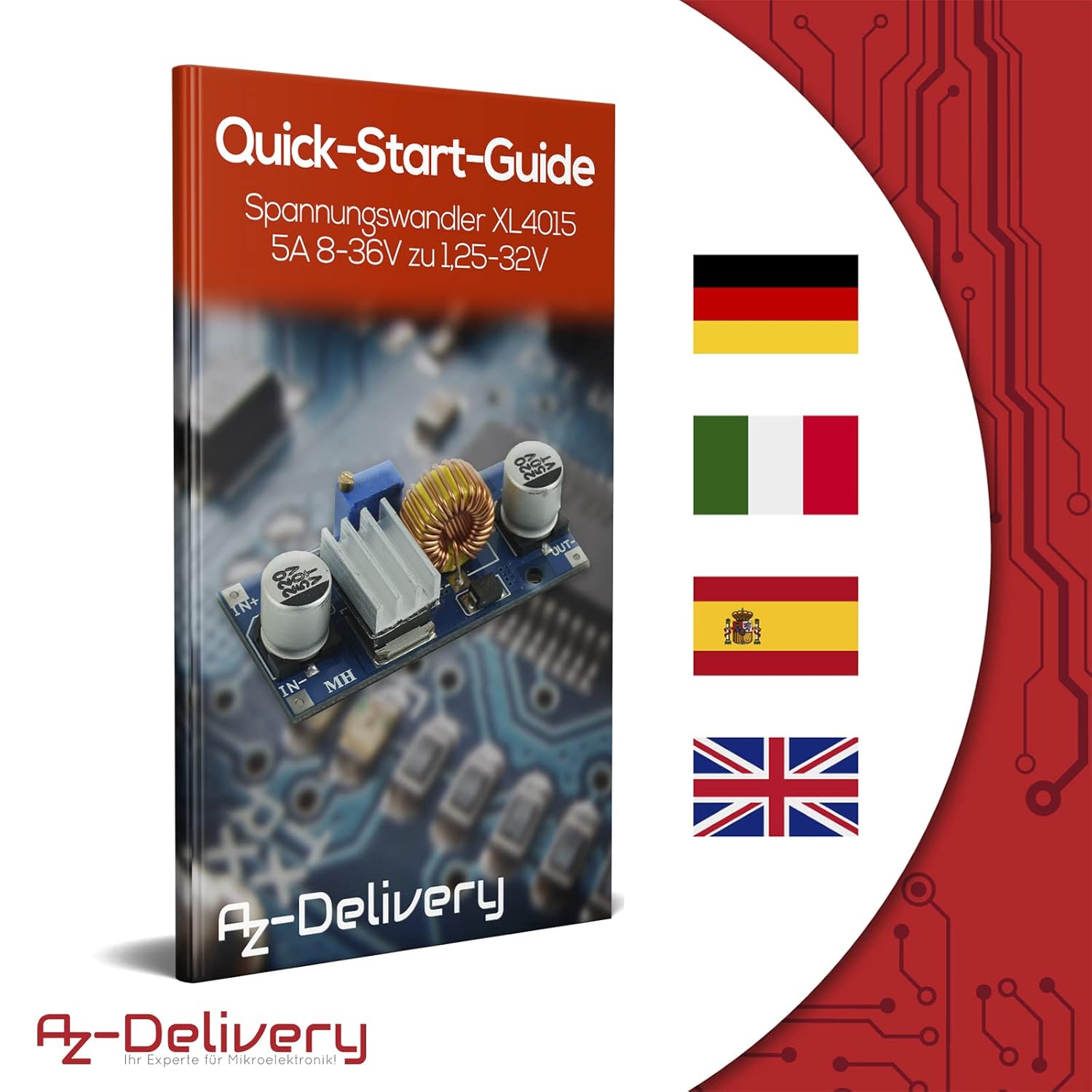 Thumbnail 4 de AZDelivery kit 5 moduli DC-DC XL4015 Step Down 8-36V a 1,25-32V fino a 5A con e-Book