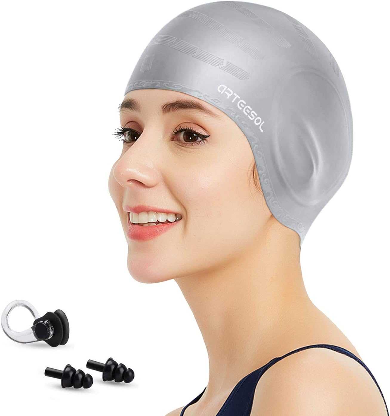 Thumbnail 4 de Blackace arteesol Swimming Cap 3D Ear Design