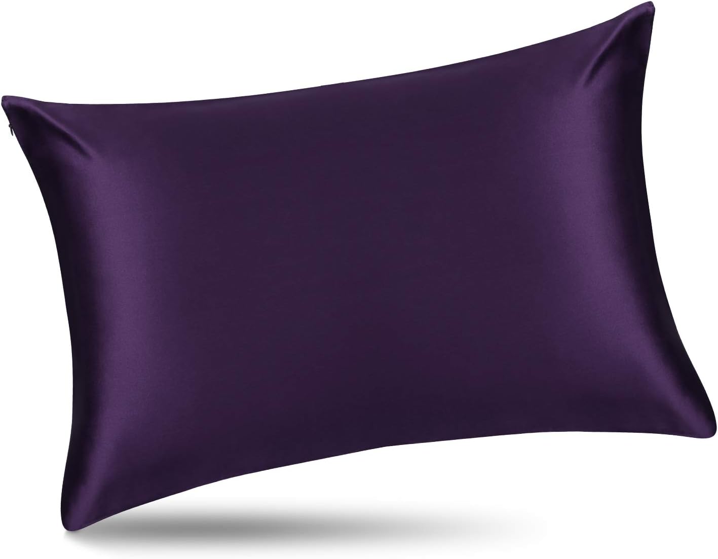 Thumbnail 1 de ALASKA BEAR Natural Silk Pillowcase: Hypoallergenic Mulberry Silk, 19 Momme, Dark Purple (50x75 cm) with Hidden Zipper