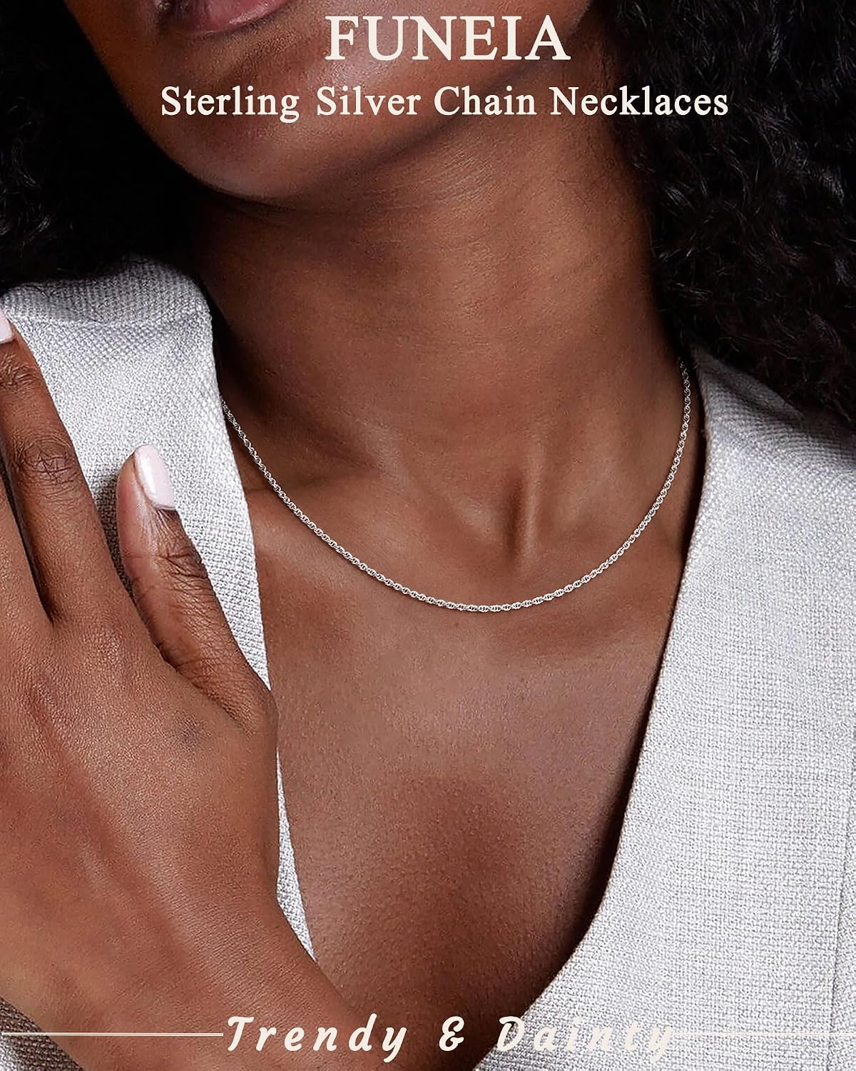 Detalle 2 de FUNEIA Silver Necklace, 925 Sterling Silver