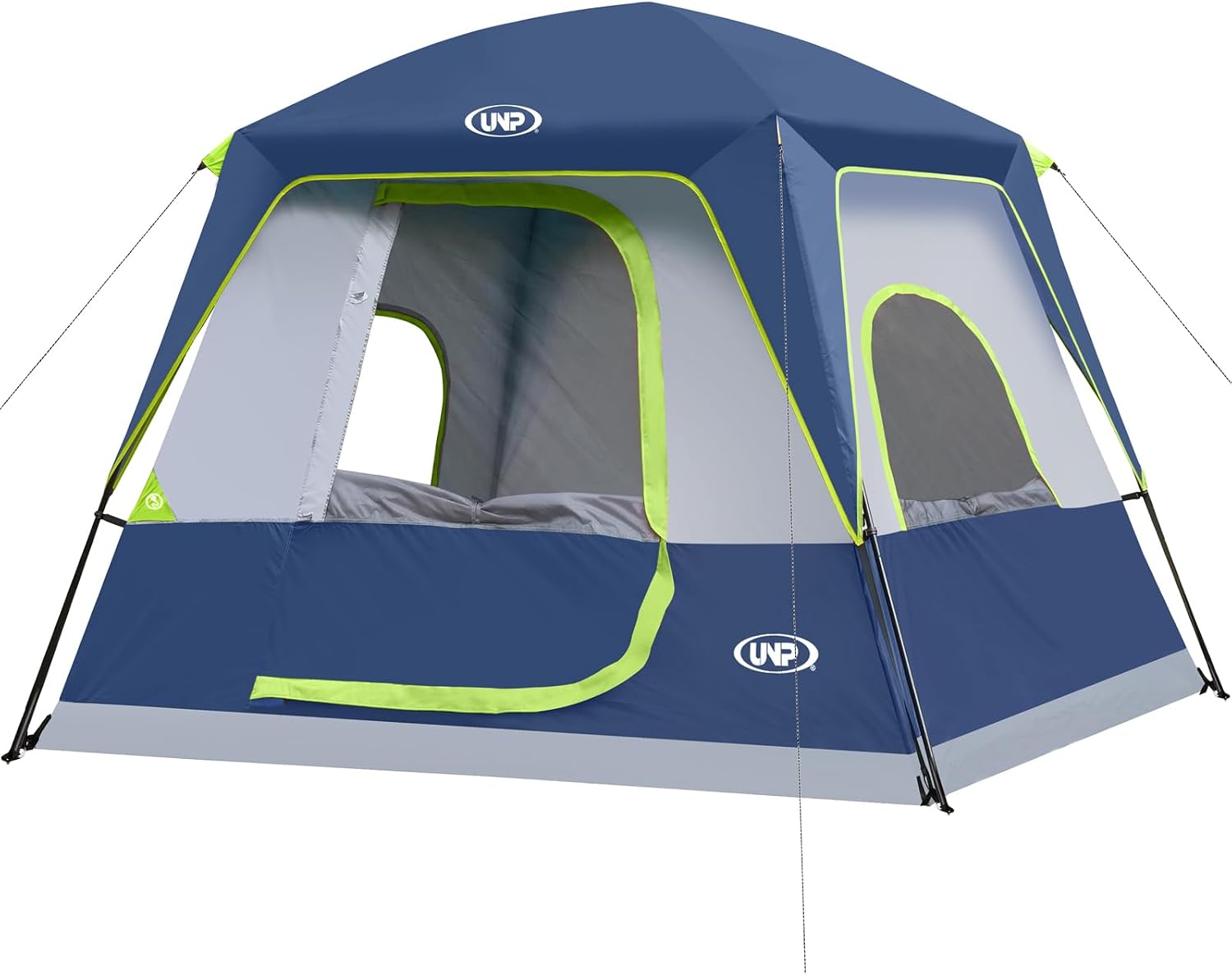 Detalle de UNP Campingzelt für 4–8 Personen – Einfacher Aufbau, wasserfest mit Regendach, Stehhöhe