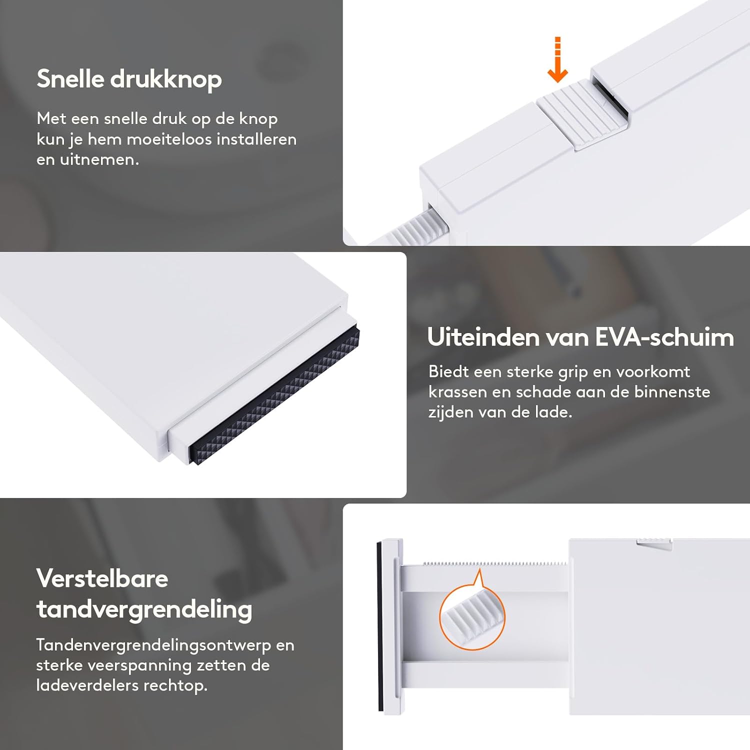 Thumbnail 6 de Lifewit 23041 ladeverdelers, 5 stuks, verstelbaar van 28 tot 44,5 cm