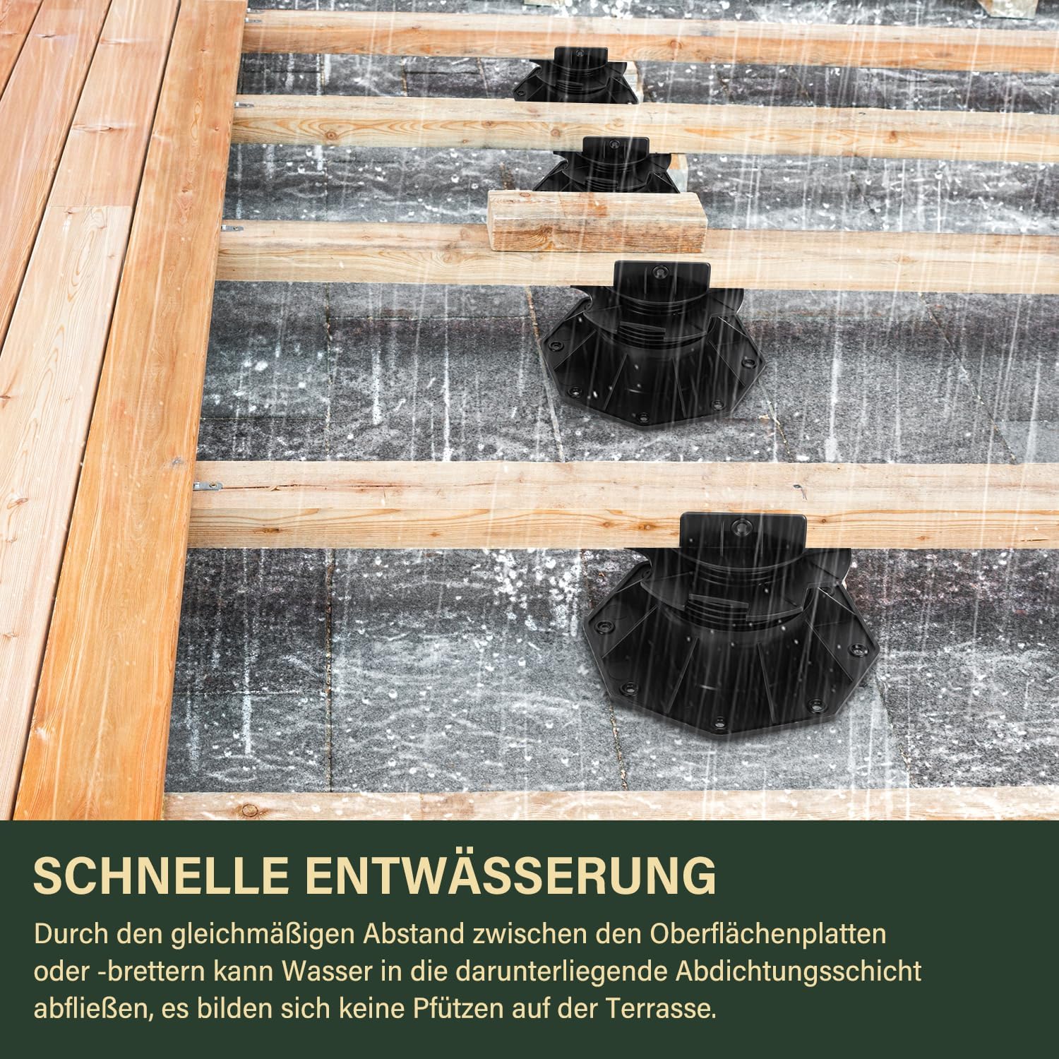 Thumbnail 4 de Herrselsam Stelzlager höhenverstellbar 30 Stück – Plattenlager 60–140 mm für Terrassenunterkonstruktion Holz, WPC und Stein