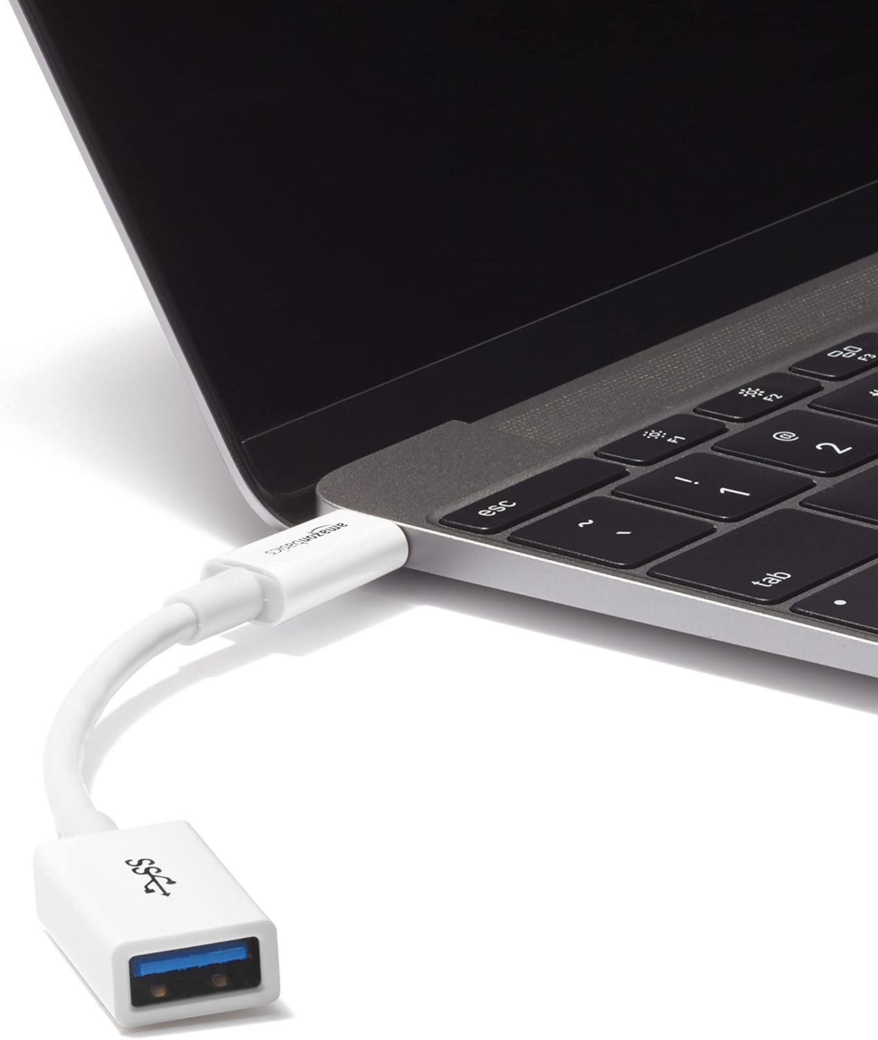 Detalle de Amazon Basics USB-C to USB-A 3.1 Gen1 Female Adapter Cable Converter (5Gbps) – 15W, USB-IF Certified