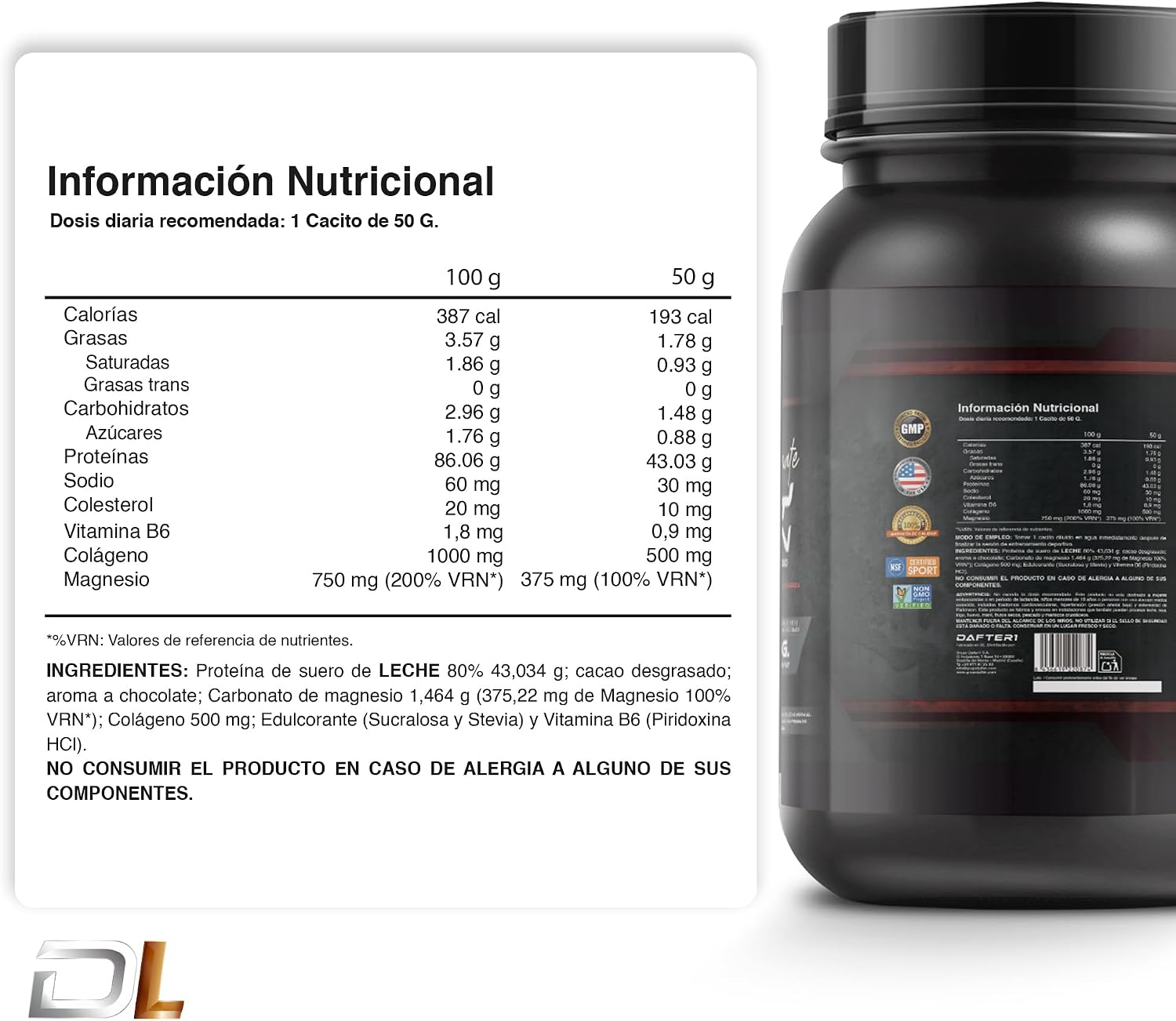 Thumbnail 6 de Whey Protein 1 kg Chocolate — Proteína con colágeno y magnesio 🍶