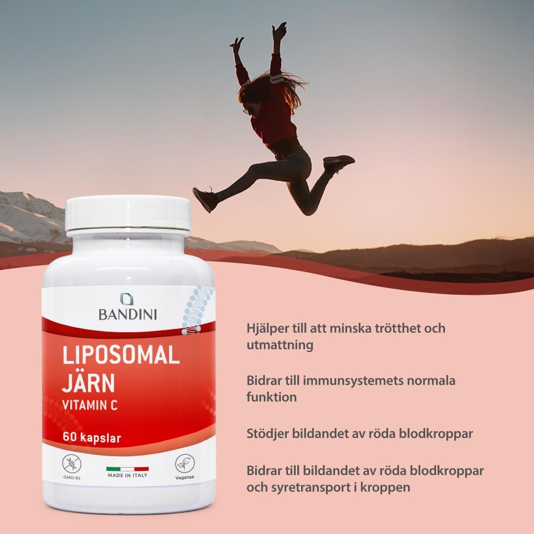 Detalle 2 de BANDINI liposomalt järntillskott 30 mg med C-, A-, B12- och B6-vitamin