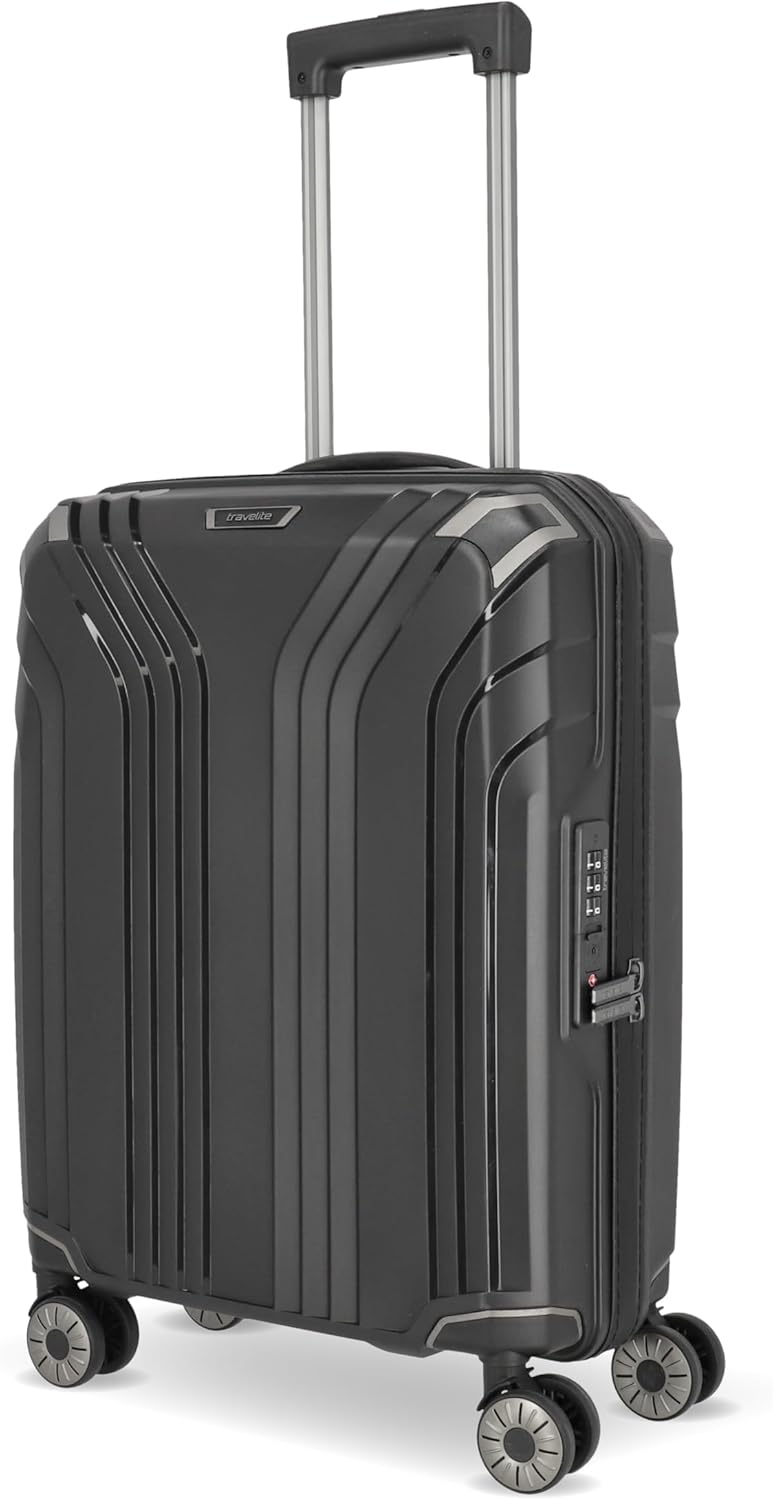 Detalle de Travelite ELVAA 55 cm Hartschalen-Handgepäckkoffer klein – 41 Liter, recyceltes Innenfutter