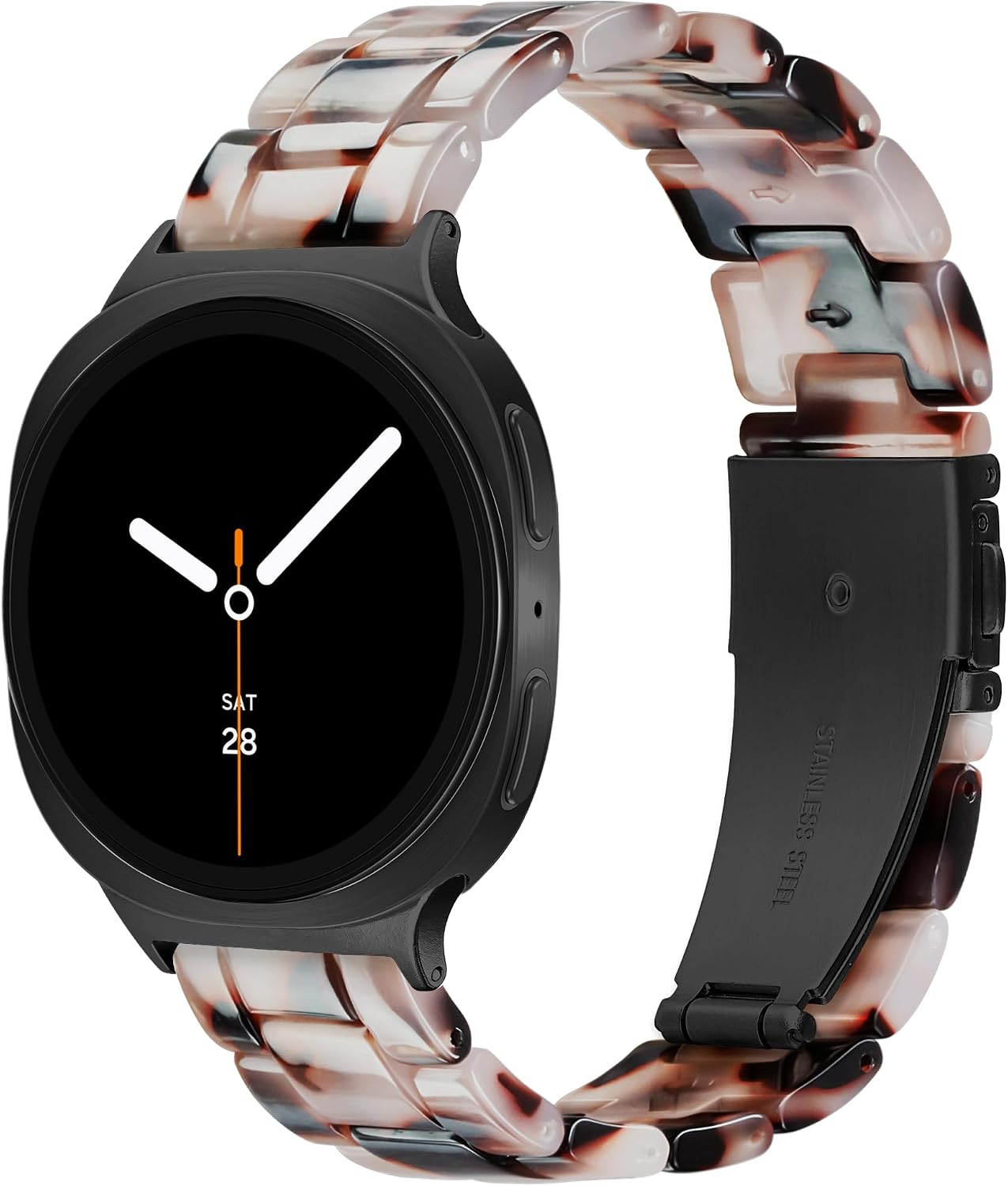 Detalle de G-ficu Resin Band for Samsung Galaxy Watch (8/7/6/5/4) 40mm/44mm and 8 Classic 46mm – lightweight resin strap