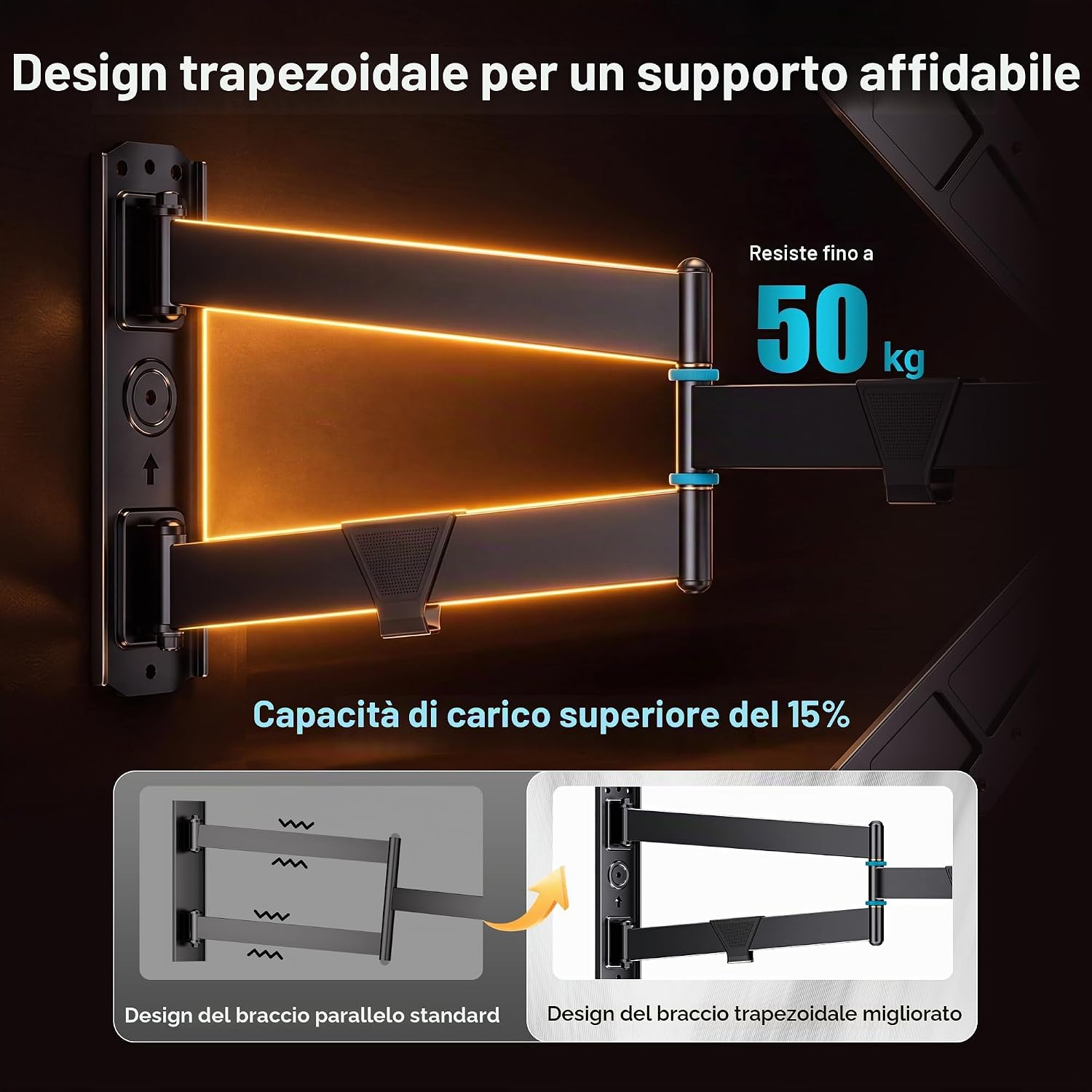 Thumbnail 4 de BONTEC Supporto TV da Parete per TV 32-75", Rotazione 90° e Braccio 838 mm | Portata 50 kg, VESA 600x400