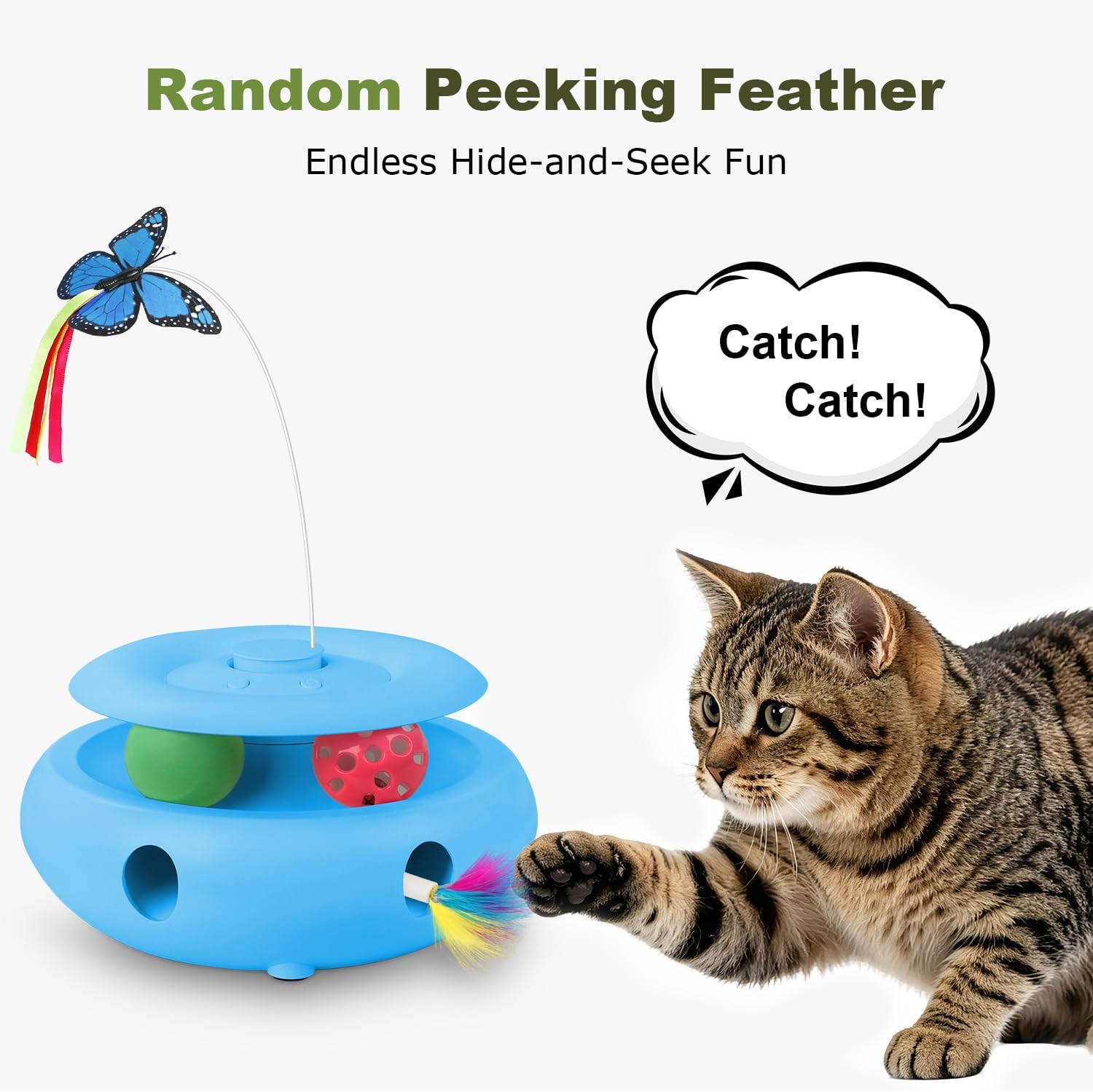 Detalle de INKZOO Interactive Cat Toy, 3-in-1