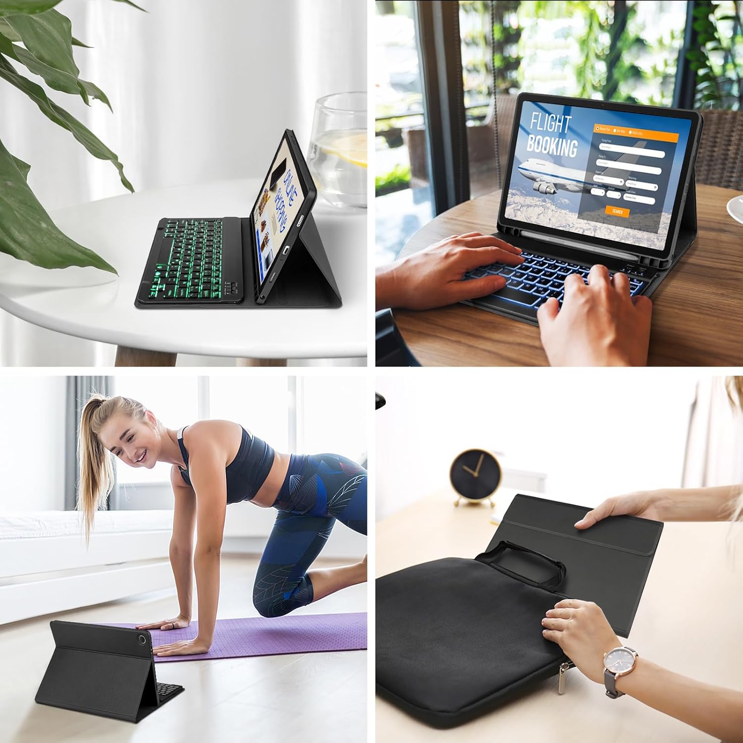 Detalle de KTOITION Hülle mit Tastatur für Samsung Galaxy Tab A11+/A9 Plus 11 Zoll – Abnehmbare Bluetooth-Tastatur mit Beleuchtung
