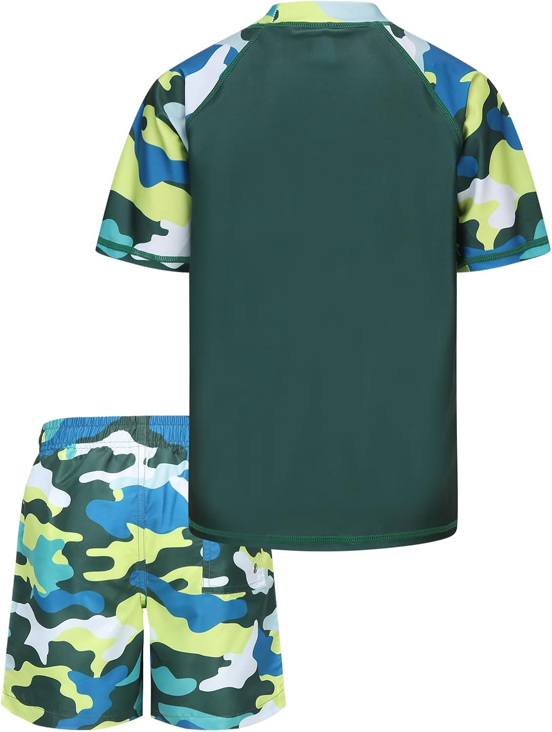 Detalle 2 de Aisyee UV-Badeshirt Jungen Zweiteilig Kurzarm mit Boardshorts – Schnelltrocknendes Bade-Set für Kinder 98–164