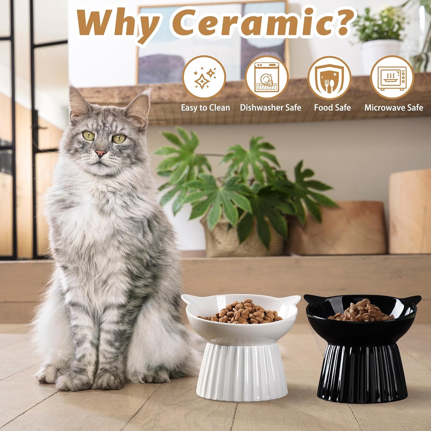 Thumbnail 5 de Elevated Cat Bowls 5in Tilted Ceramic
