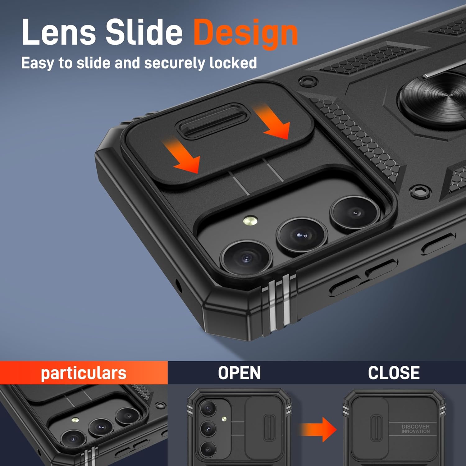 Thumbnail 5 de Pilaru 3 in 1 for Samsung A35 5G Case with Front Frame, Screen Protectors, Kickstand Ring and Camera Cover