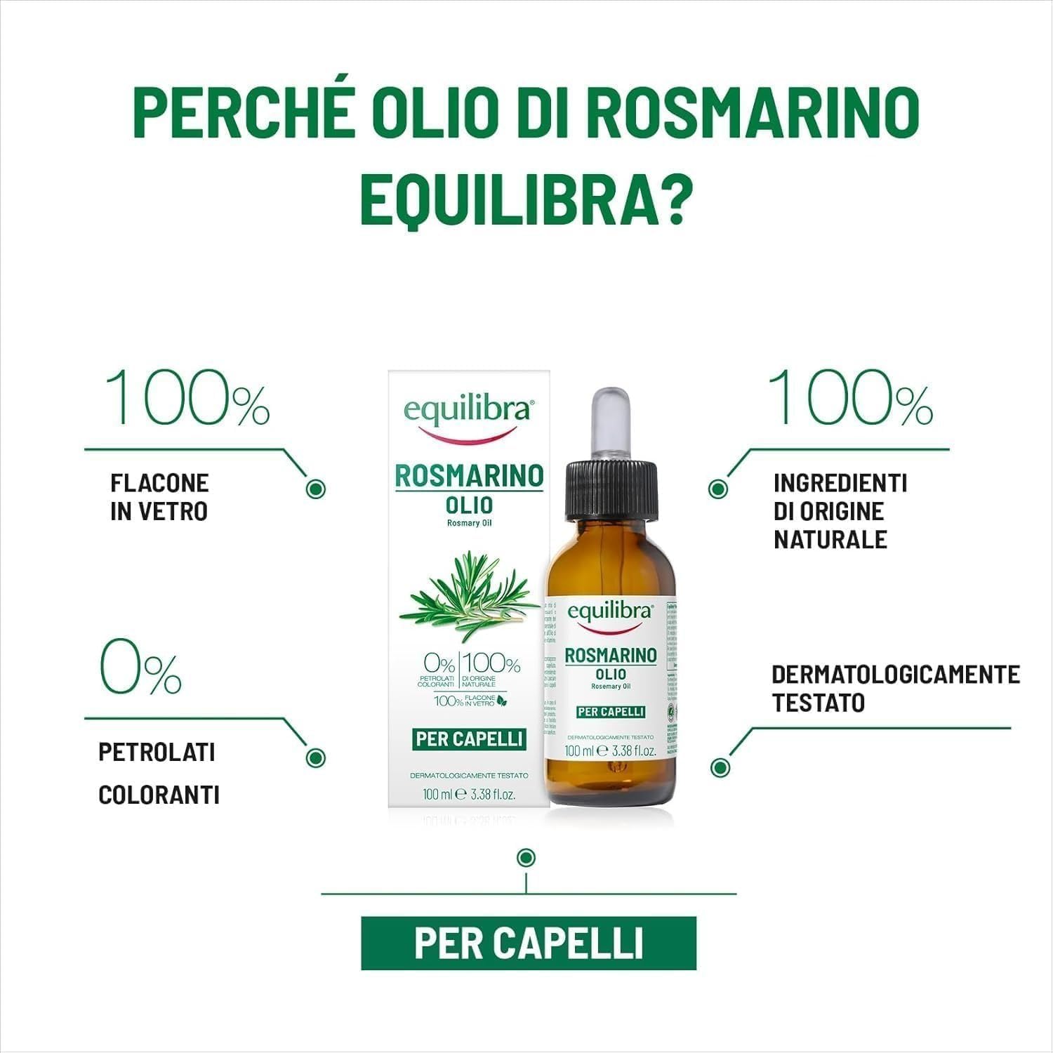 Detalle 1 de Equilibra Olio di Rosmarino per capelli 100 ml